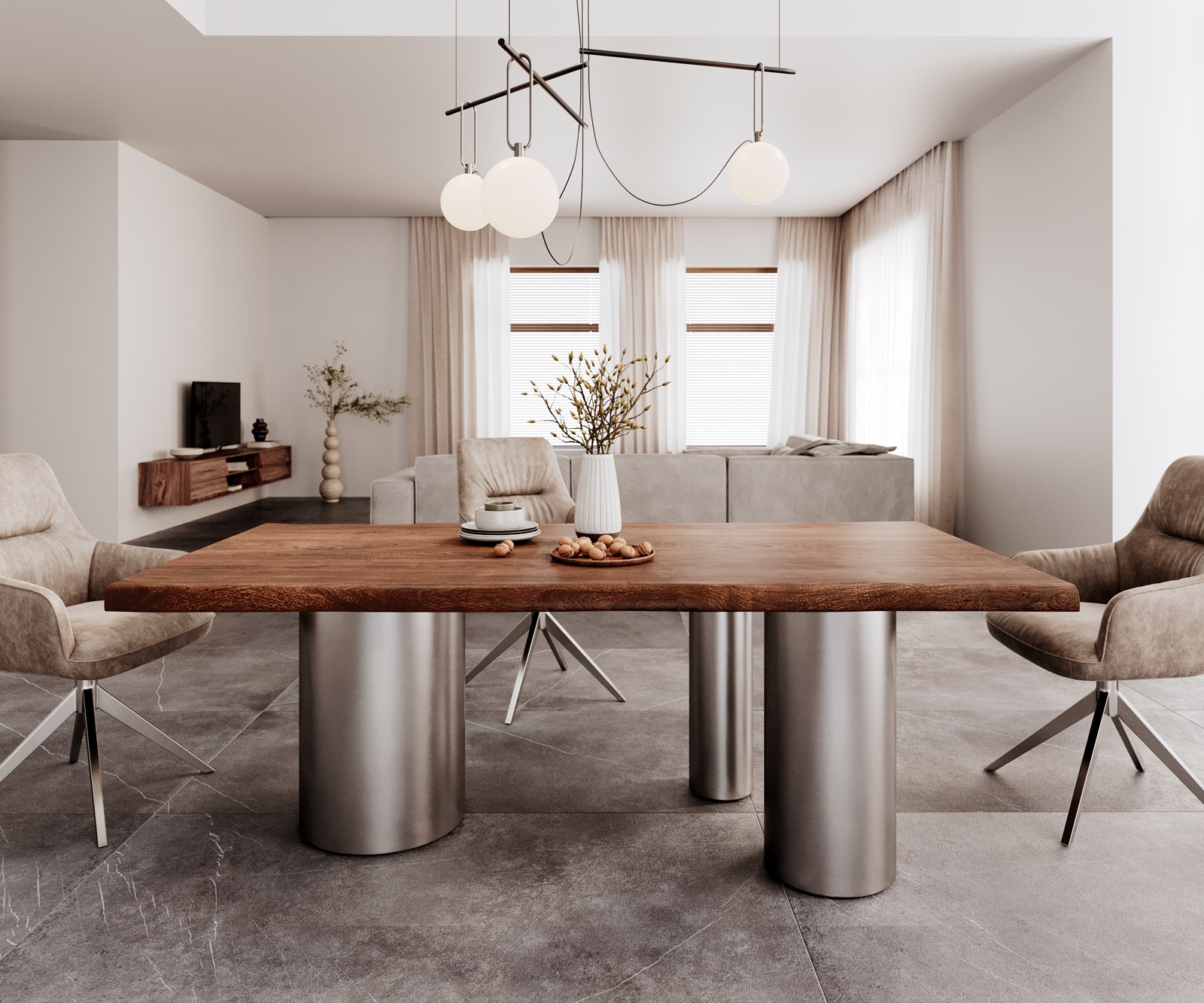 Tischgestell Troa Edelstahl gebürstet für Tischplatten ab 200 cm 3 Tischgestell Troa Edelstahl gebürstet für Tischplatten ab 200 cm 3