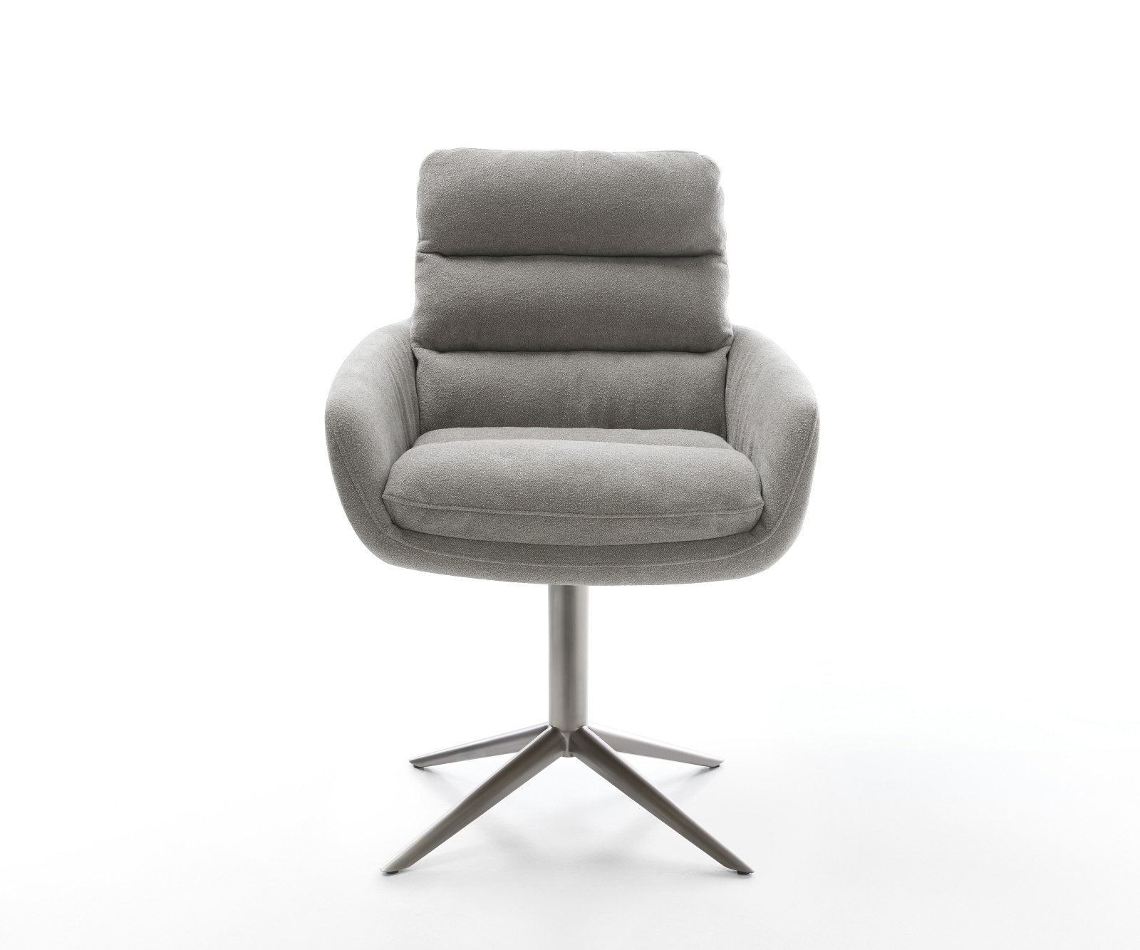 Drehstuhl Abelia-Flex mit Armlehnen Strukturstoff Soft Grau Fußkreuz Graphit 360° drehbar Wippfunktion 1