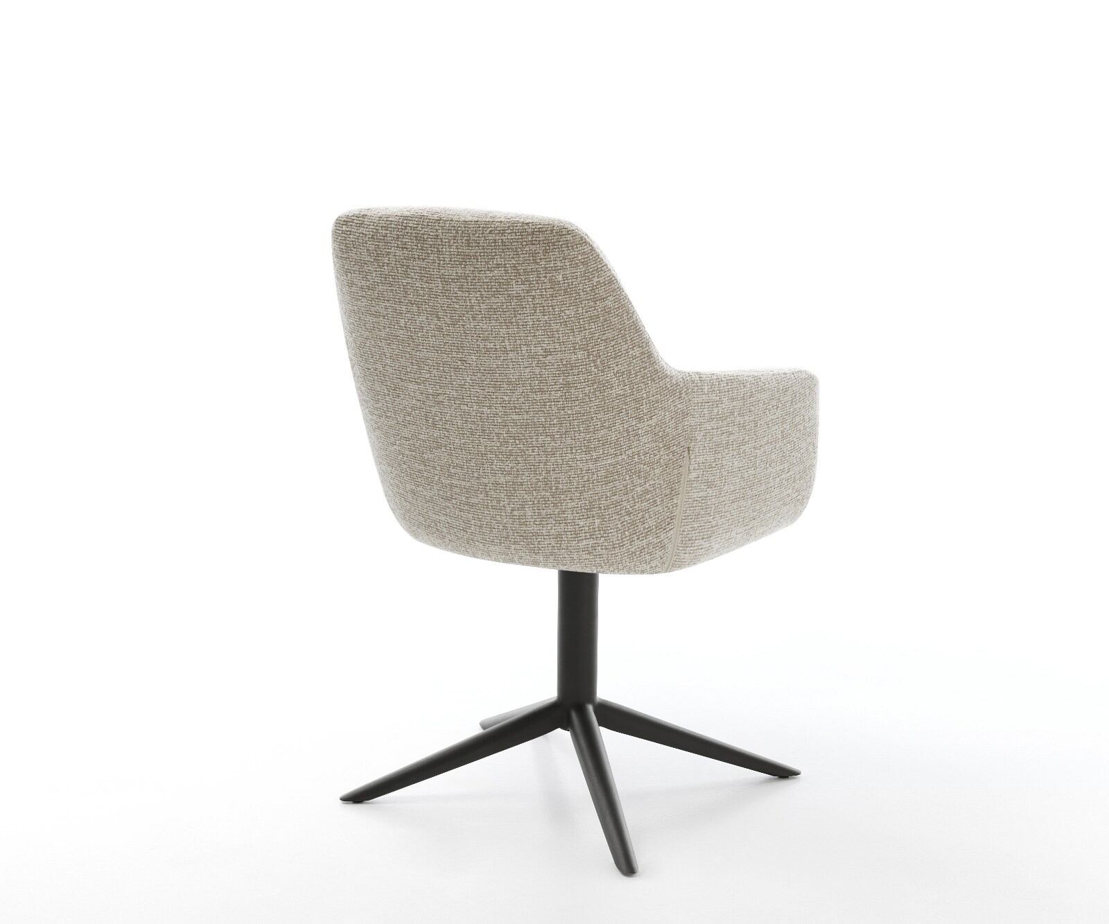 Drehstuhl Pejo-Flex Webstoff Soft Beige Fußkreuz Schwarz 360° drehbar Wippfunktion Taschenfederkern 4