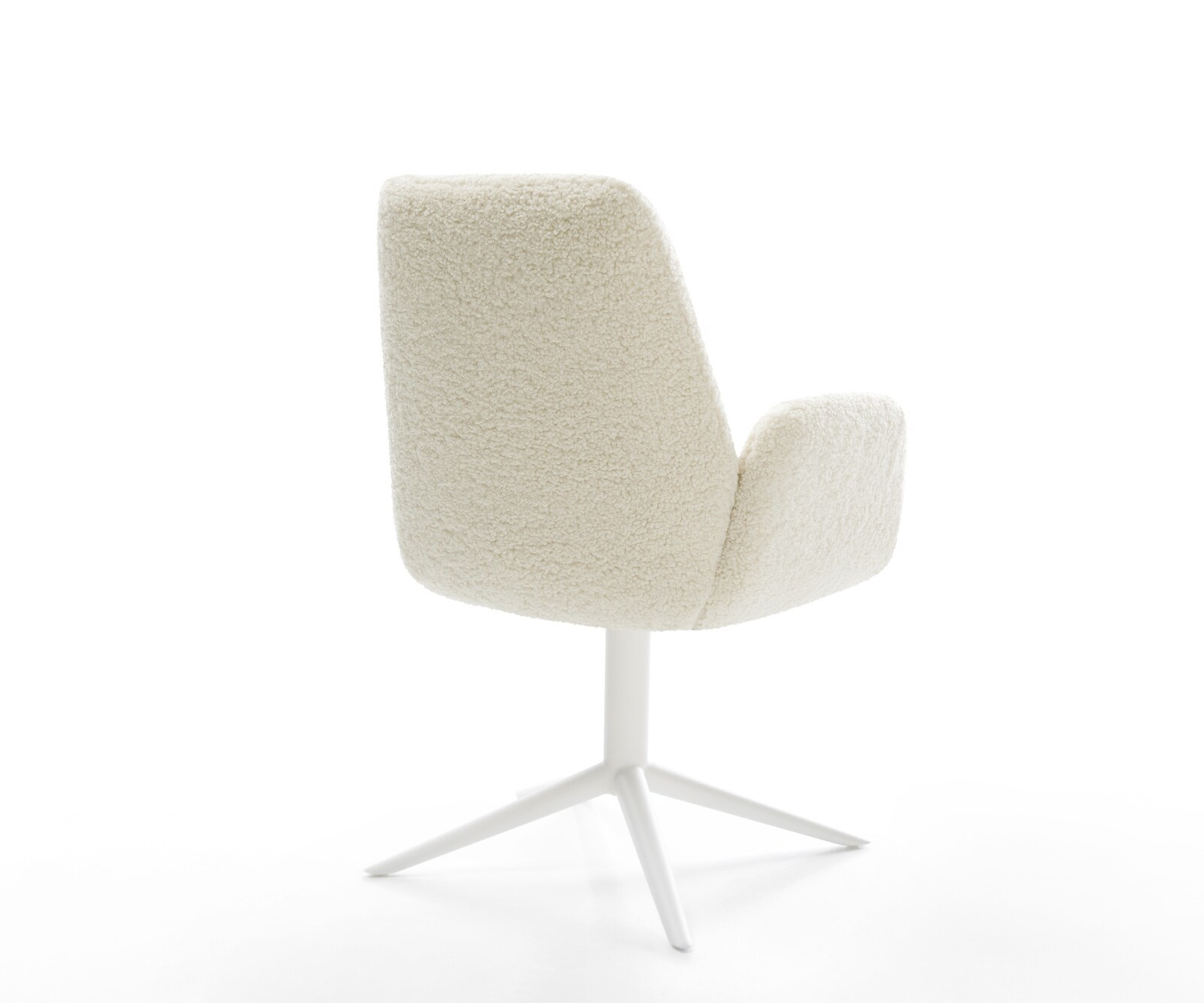 Drehstuhl Zoa-Flex Teddystoff Beige Fußkreuz Weiß 360° drehbar Wippfunktion Taschenfederkern 3