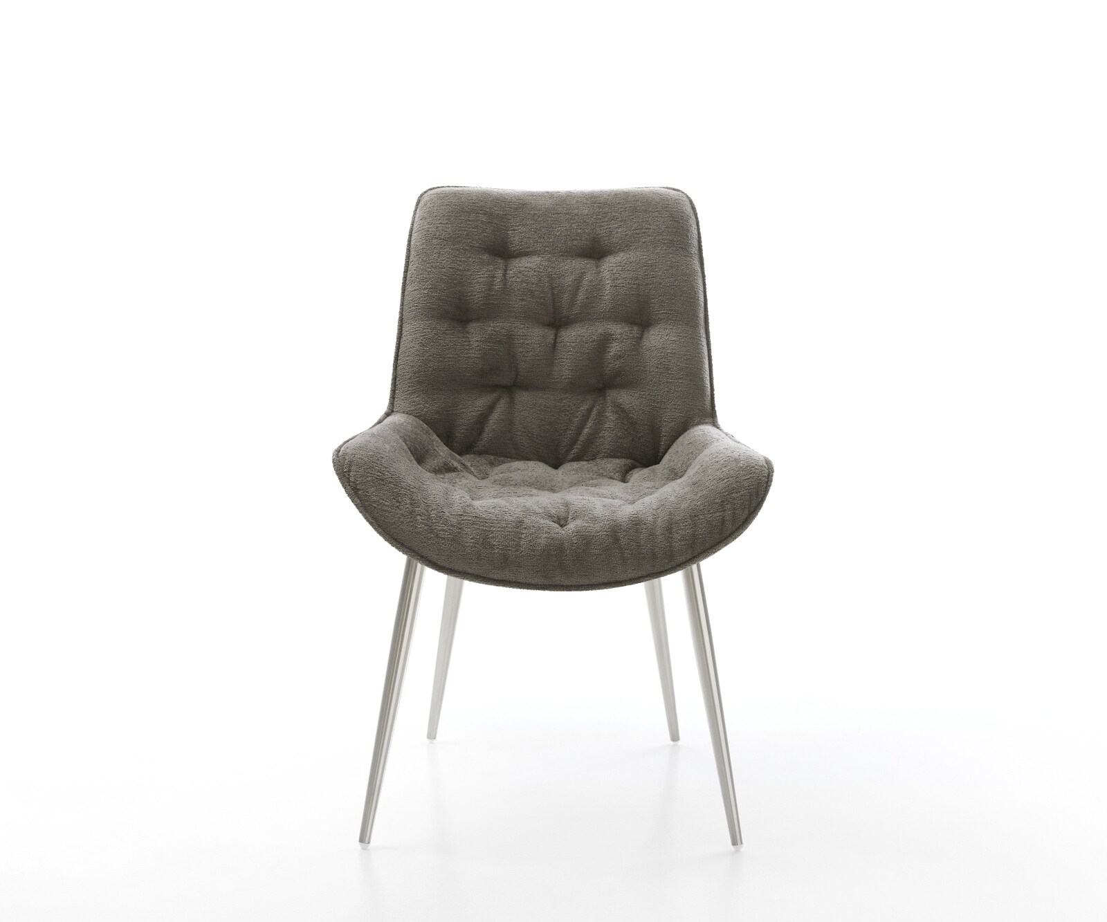 Esszimmerstuhl Taimi-Flex Bouclé Soft Schlamm 4-Fuß konisch Edelstahl 1