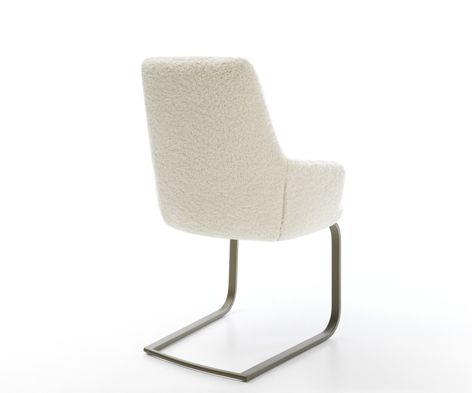 Freischwinger Zelia-Flex mit Armlehnen Teddystoff Beige Freischwinger flach Effektfinish Titan Taschenfederkern 4