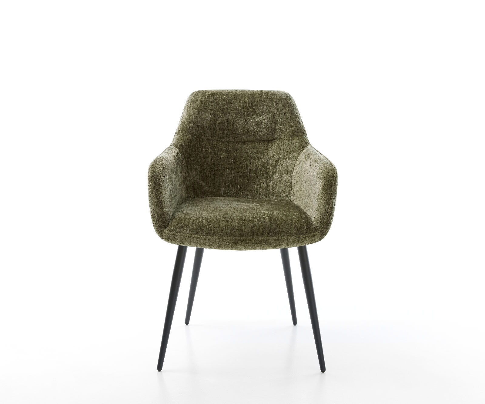 Esszimmerstuhl Pejo-Flex Chenille Olive 4-Fuß konisch Schwarz Taschenfederkern 1