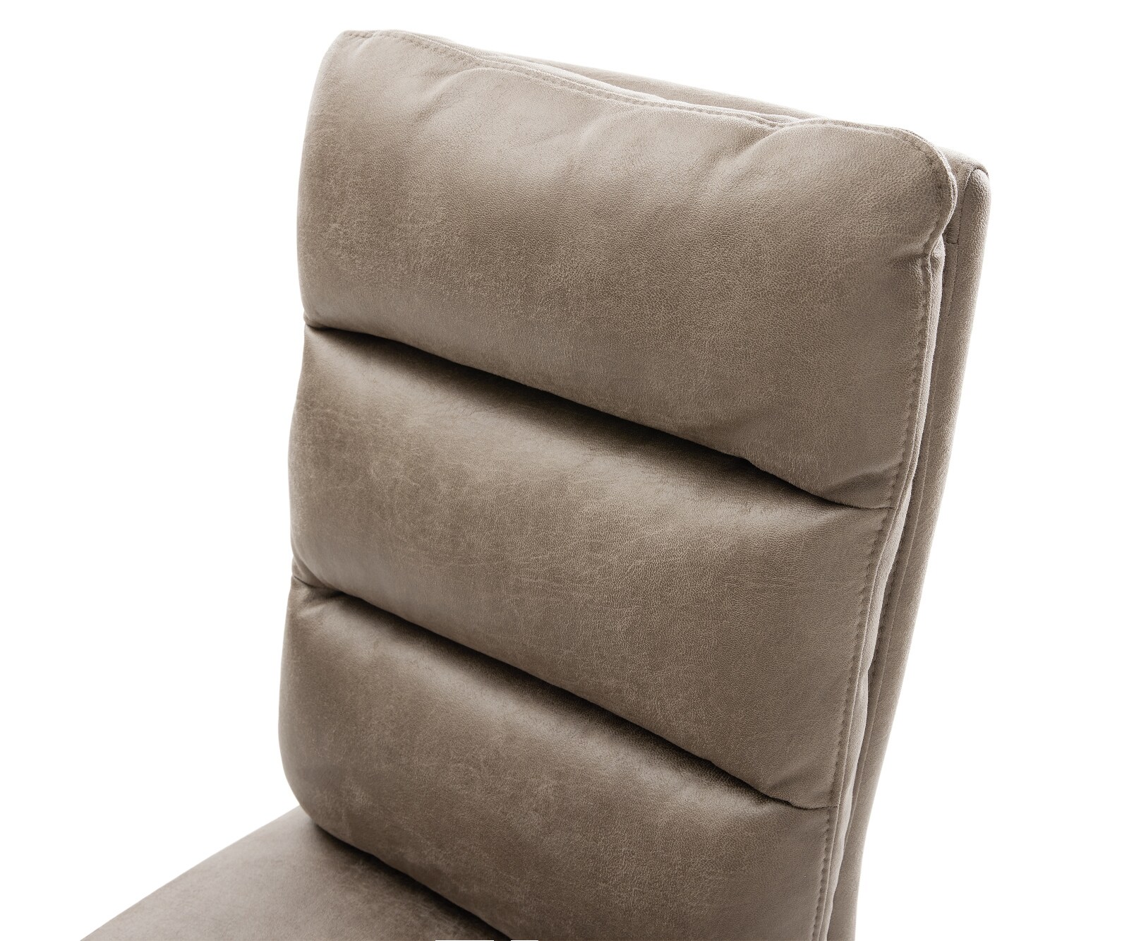 Esszimmerstuhl Pela-Flex Mikrofaser Taupe Vintage Kufengestell Schwarz Taschenfederkern 4
