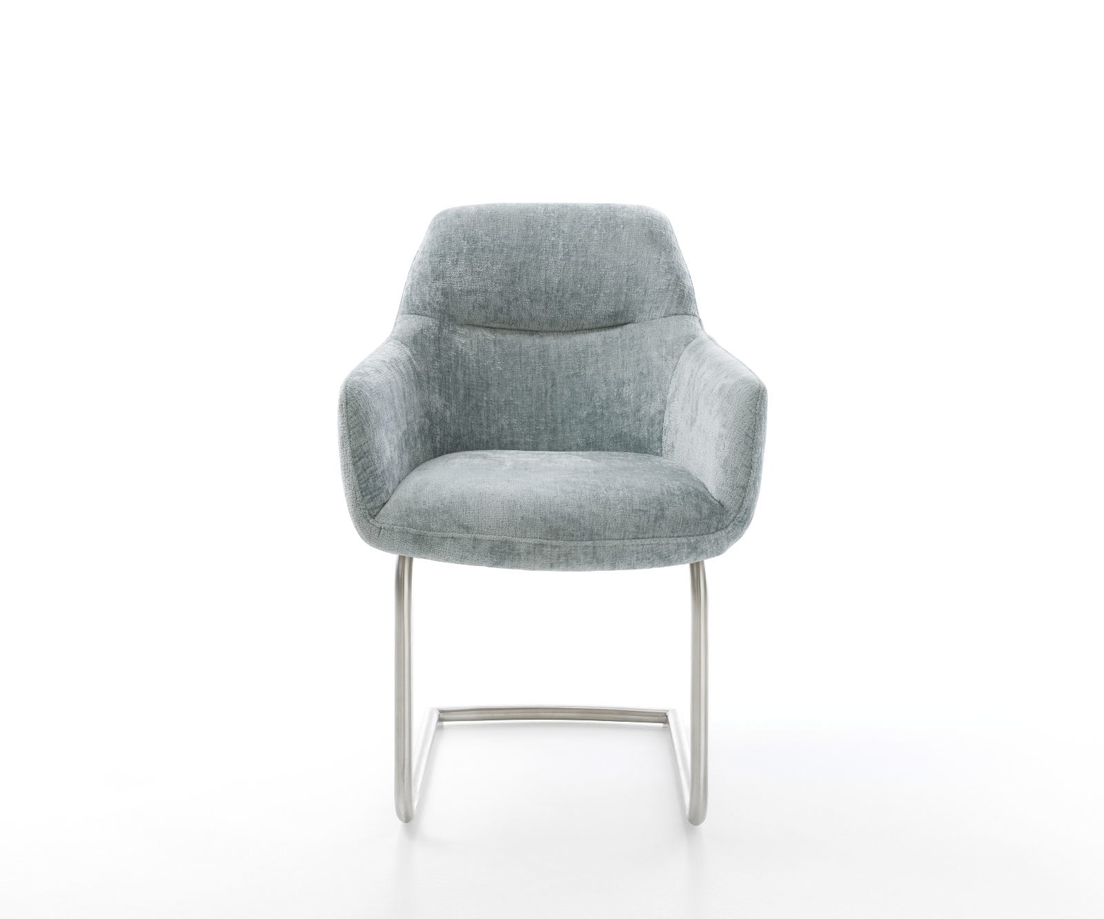Freischwinger Pejo-Flex Chenille Pastellblau Freischwinger rund Edelstahl Taschenfederkern 1