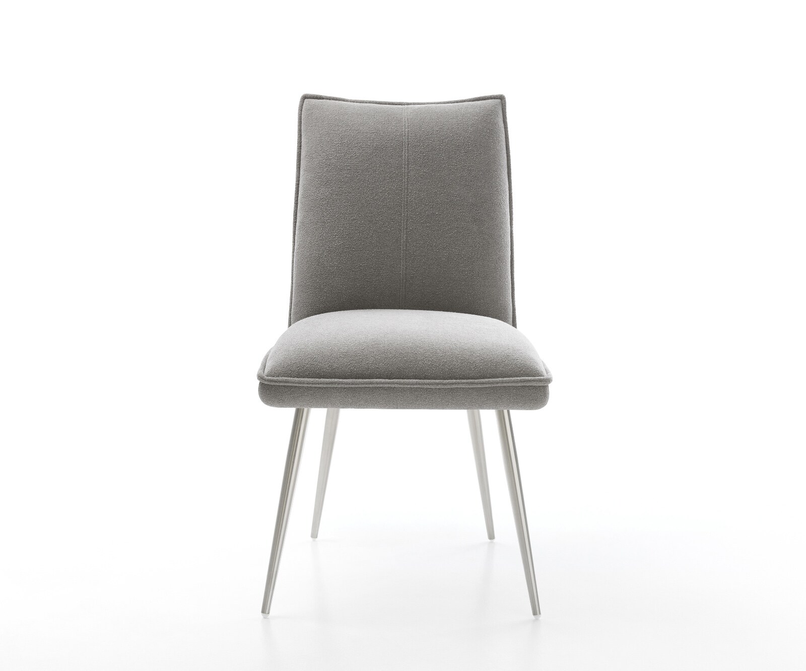 Esszimmerstuhl Lelio-Flex Strukturstoff Soft Grau 4-Fuß konisch Edelstahl Taschenfederkern 1