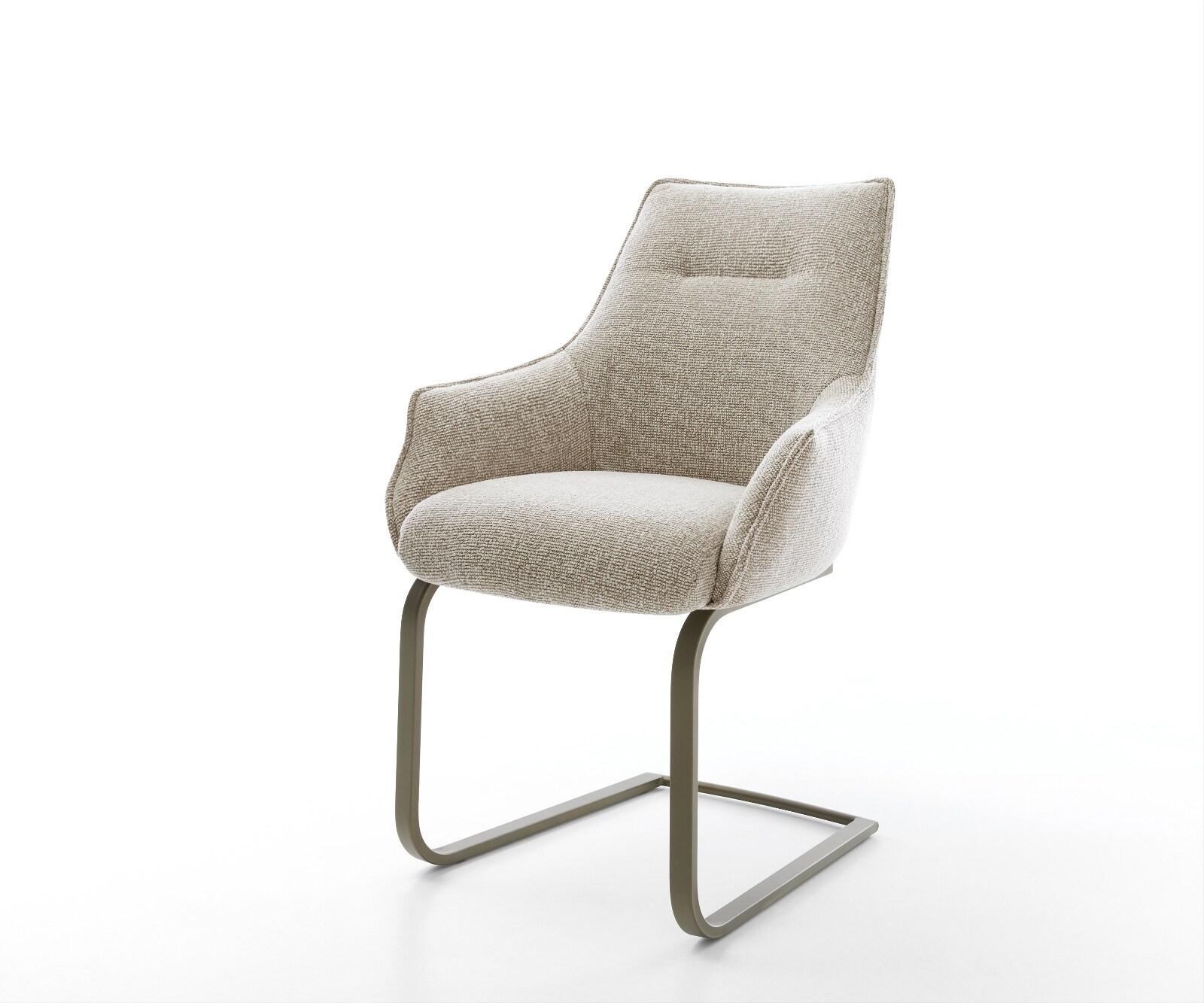 Freischwinger Alja-Flex mit Armlehnen Webstoff Soft Beige Freischwinger fla günstig online kaufen