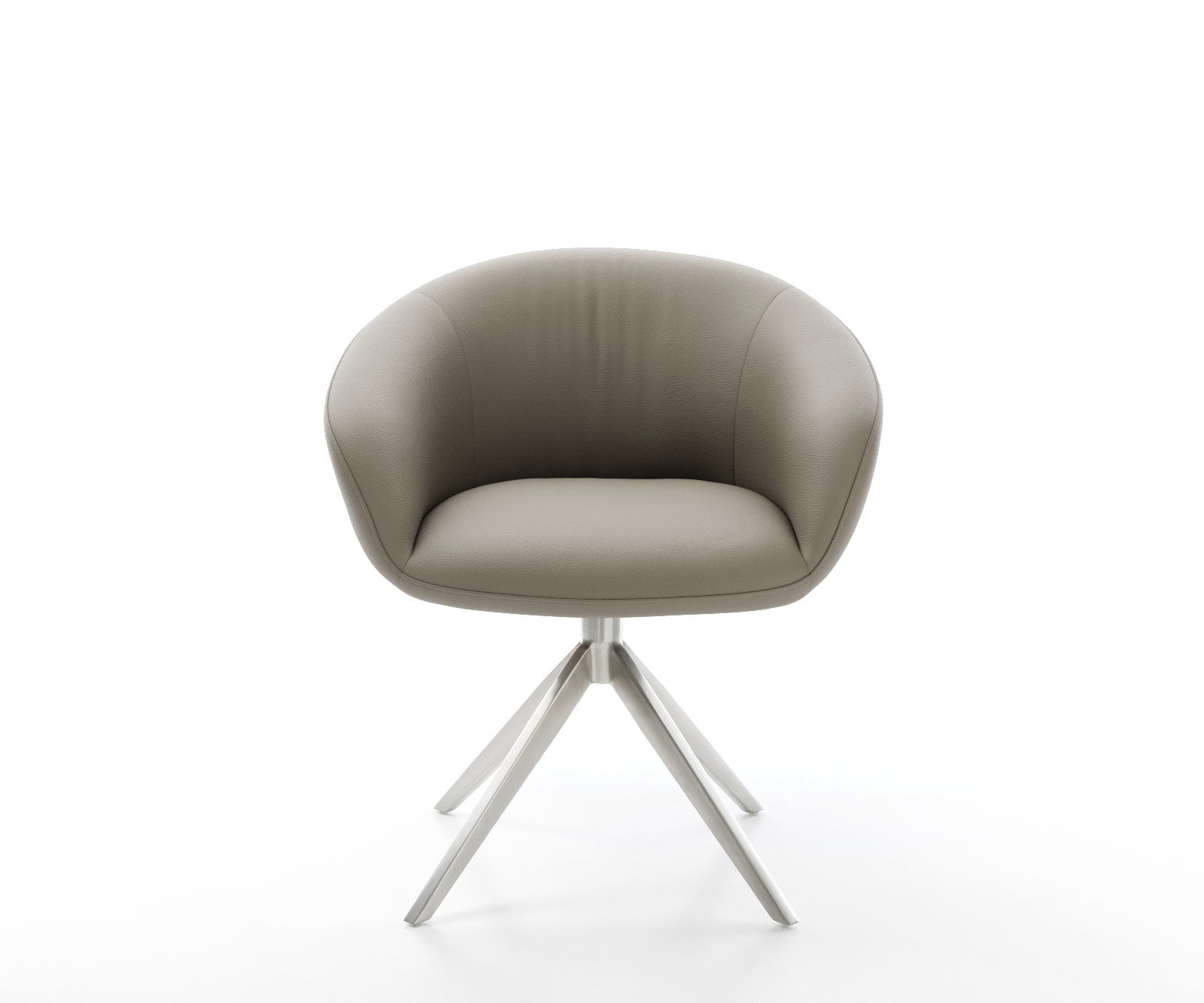 Drehstuhl Vinka-Flex mit Armlehnen Echt-Leder Schlamm Kreuzgestell breit Edelstahl 360° drehbar Wippfunktion Taschenfederkern 1 Drehstuhl Vinka-Flex mit Armlehnen Echt-Leder Schlamm Kreuzgestell breit Edelstahl 360° drehbar Wippfunktion Taschenfederkern 1