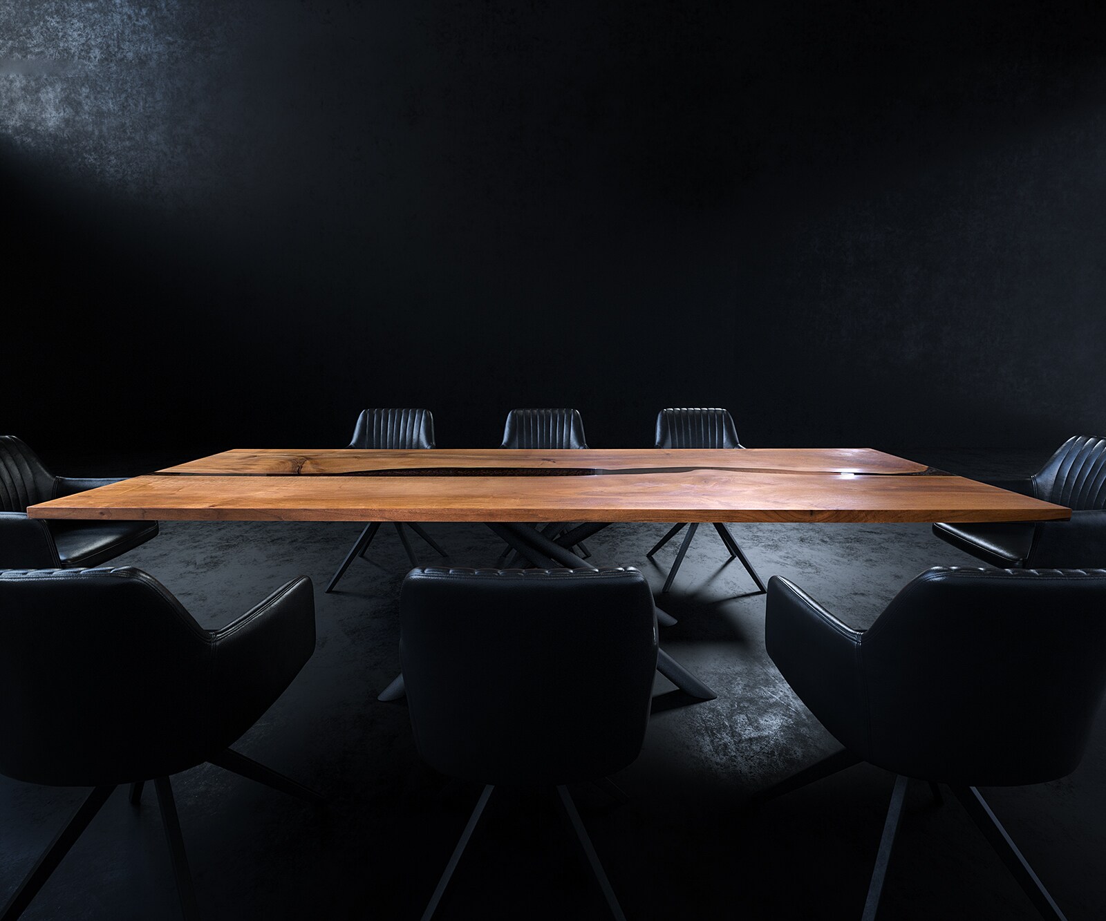 Tischplatte Walnuss Natur 300 cm Epoxid Metallic-Braun Unikat Nr. 32291 4