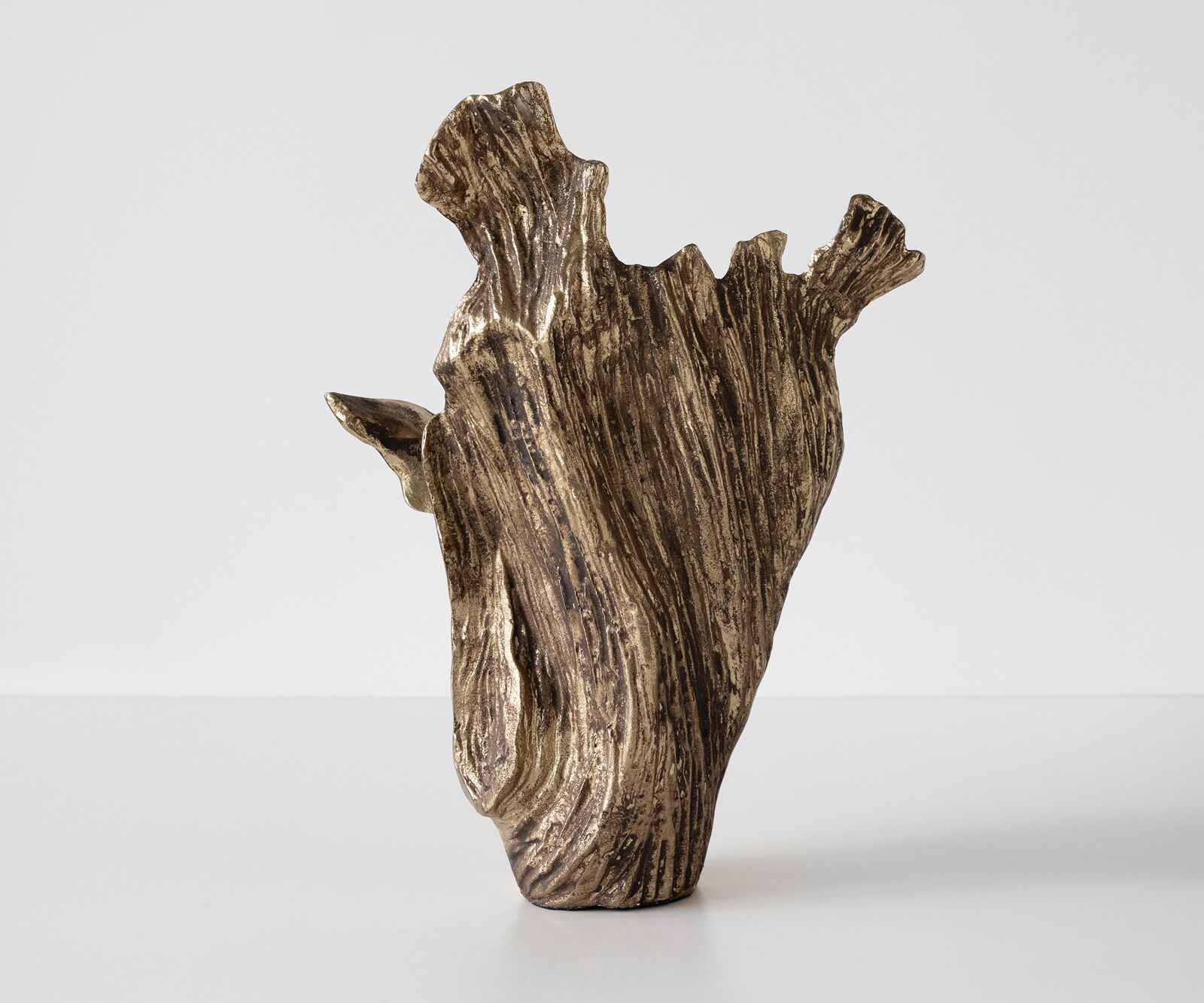 Vase Corallo B37 x T18 x H48 cm Aluminium Oro Antico Handgemacht 1