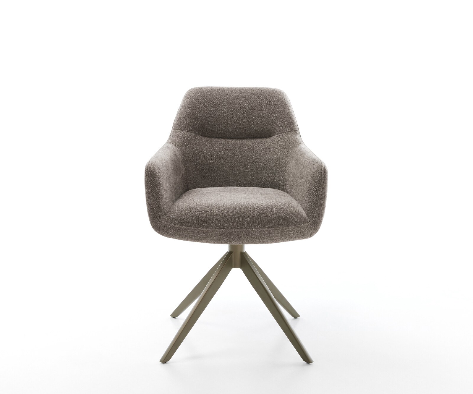 Drehstuhl Pejo-Flex Strukturstoff Soft Taupe Kreuzgestell breit Effektfinish Titan 360° drehbar Wippfunktion Taschenfederkern 1