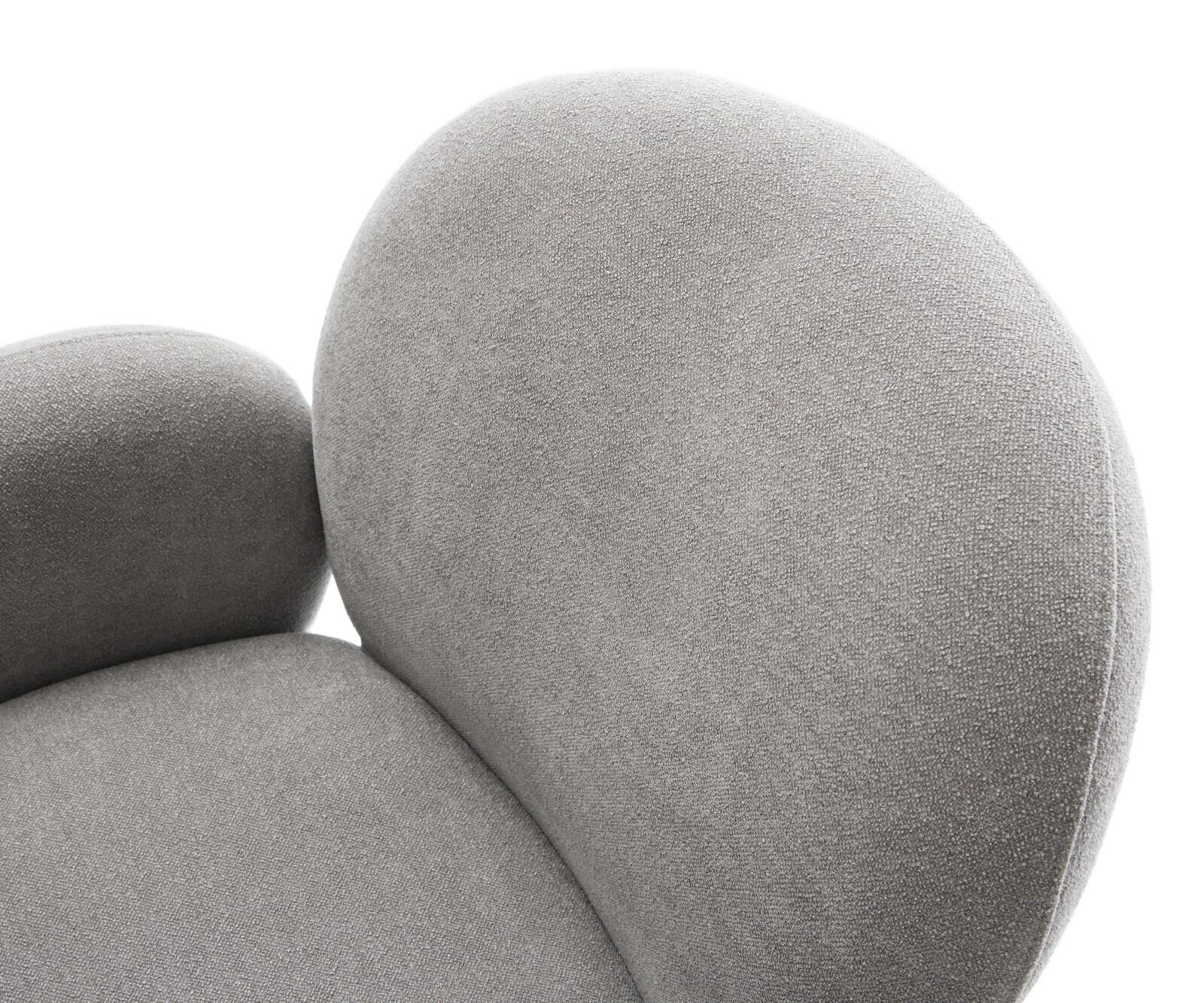 Drehstuhl Nube-Flex mit Armlehnen Strukturstoff Soft Grau Holzgestell kantig Natur 360° drehbar Taschenfederkern 3