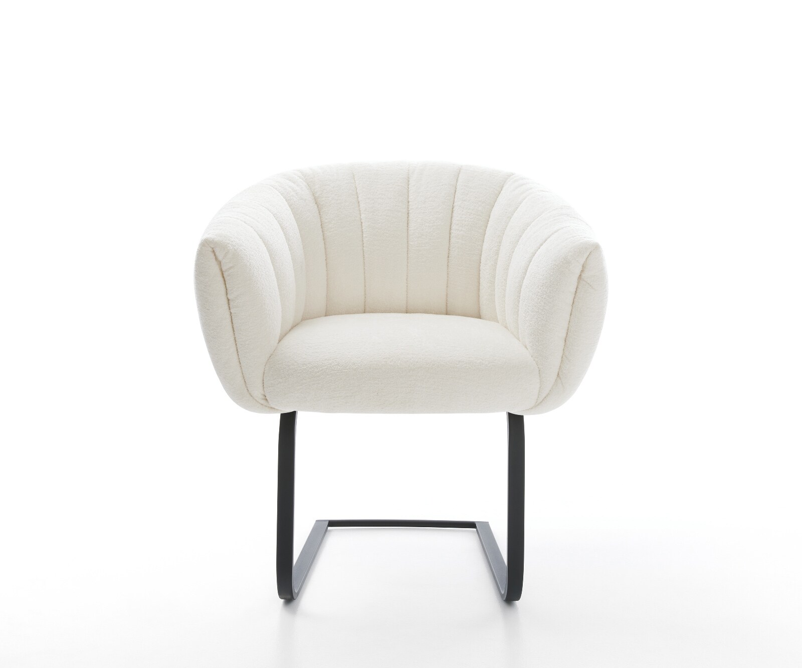 Freischwinger Jada-Flex Bouclé Soft Beige Freischwinger flach Schwarz Taschenfederkern 2