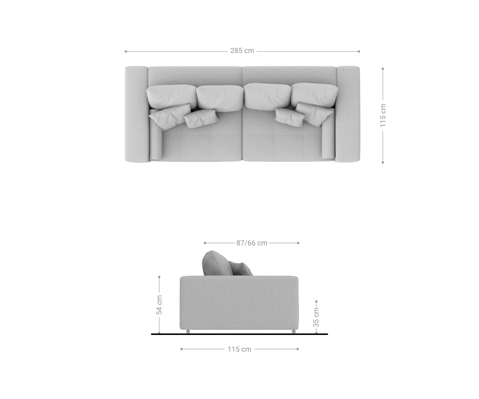 Big-Sofa Marbeya 285x115 cm Braun Antik Optik mit 10 Kissen 1 Big-Sofa Marbeya 285x115 cm Braun Antik Optik mit 10 Kissen 1