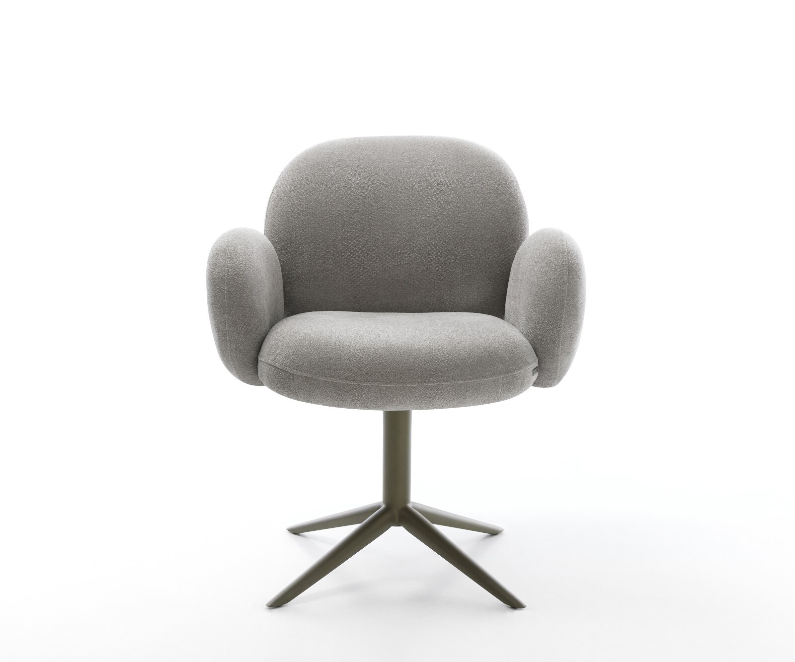 Drehstuhl Nube-Flex mit Armlehnen Strukturstoff Soft Grau Fußkreuz Effektfinish Titan 360° drehbar Wippfunktion Taschenfederkern 2