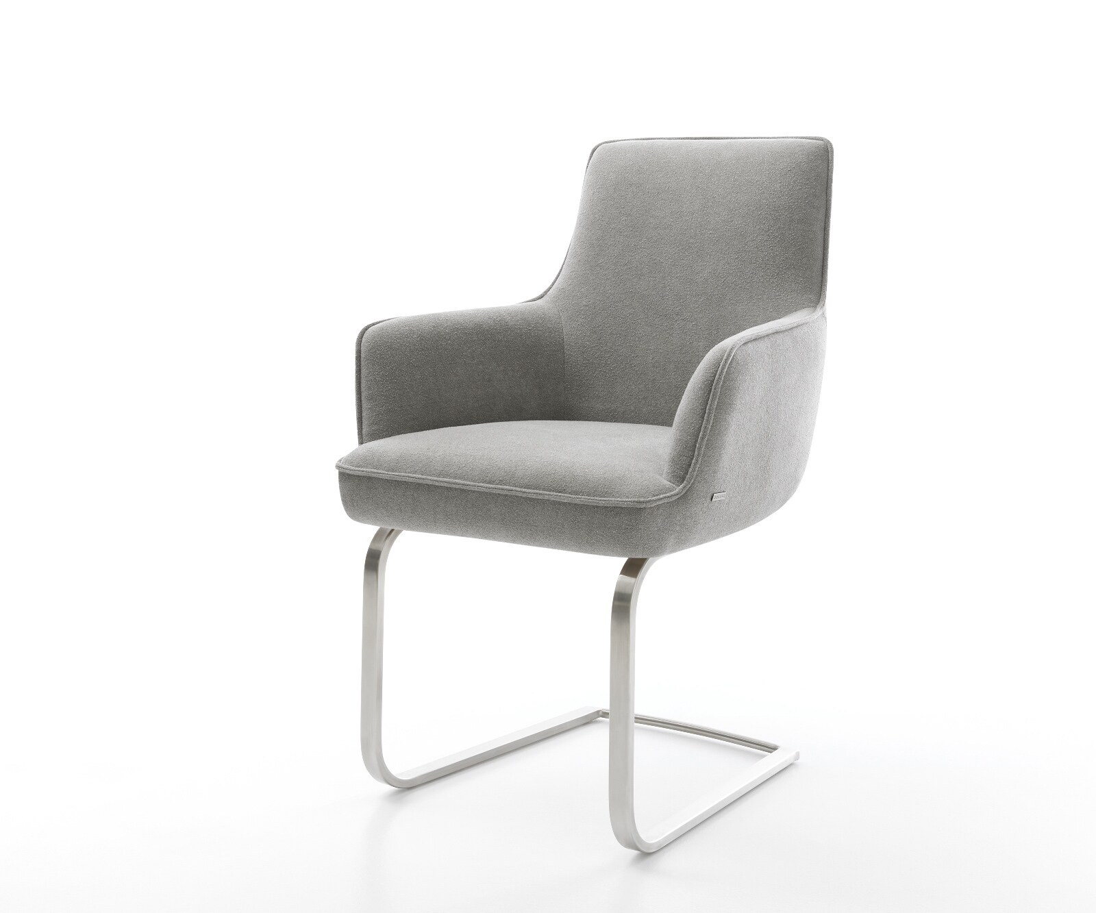 Freischwinger Heira-Flex mit Armlehnen Strukturstoff Soft Grau Freischwinge günstig online kaufen