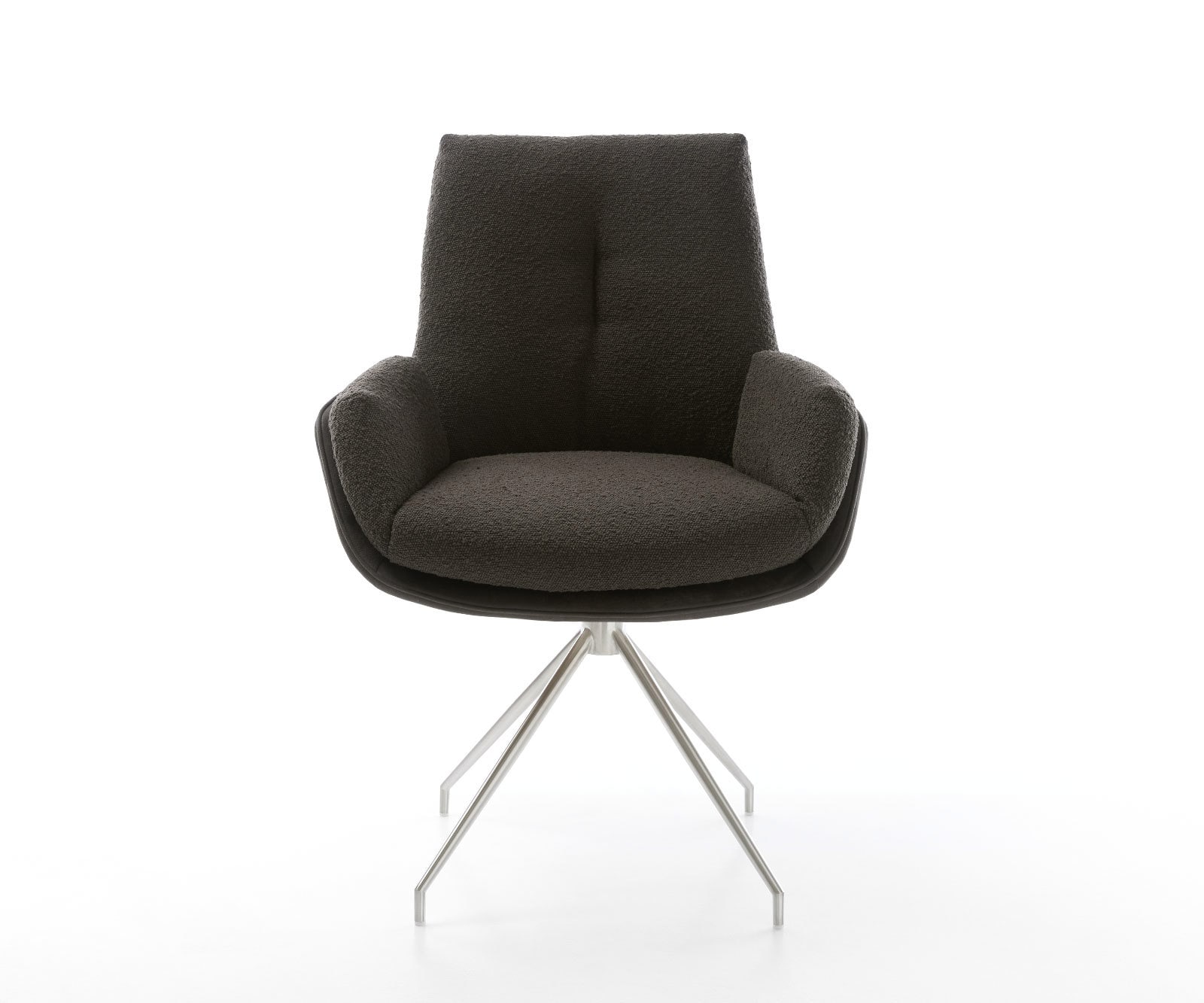 Drehstuhl Clea-Flex Materialmix Schwarz Kreuzgestell konisch Edelstahl 180° drehbar 1 Drehstuhl Clea-Flex Materialmix Schwarz Kreuzgestell konisch Edelstahl 180° drehbar 1