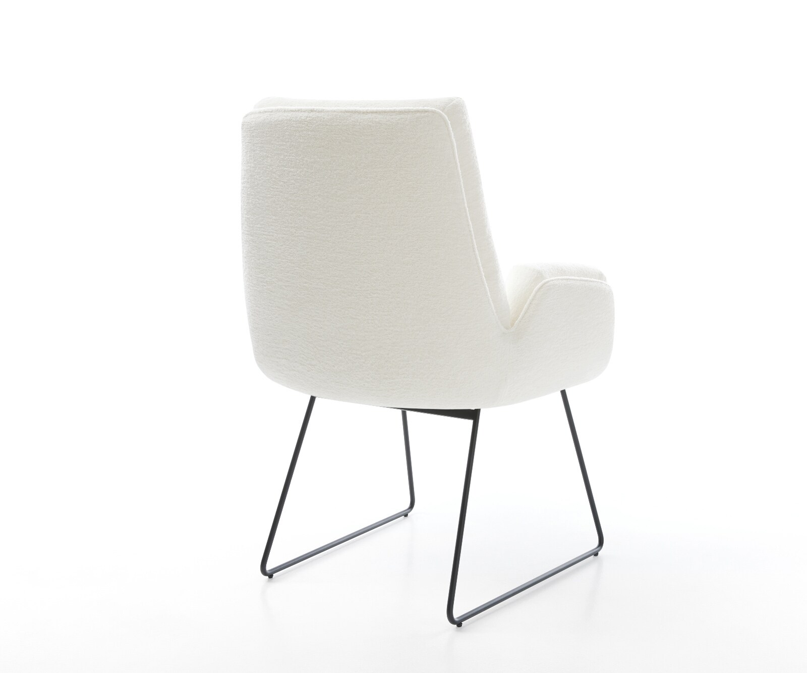 Esszimmerstuhl Clea-Flex Bouclé Soft Beige Kufengestell Schwarz 4