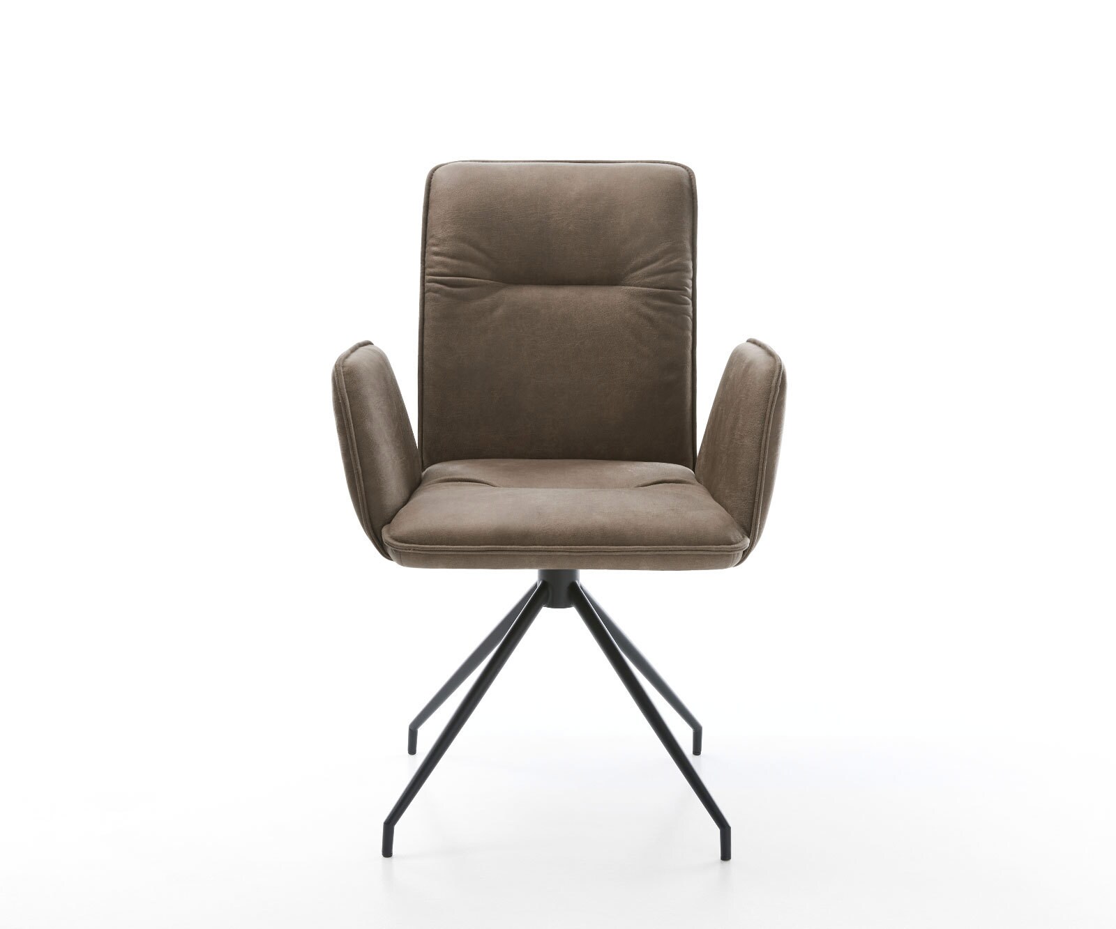 Drehstuhl Vinja-Flex Taupe Vintage Kreuzgestell konisch Schwarz 180° drehbar 1