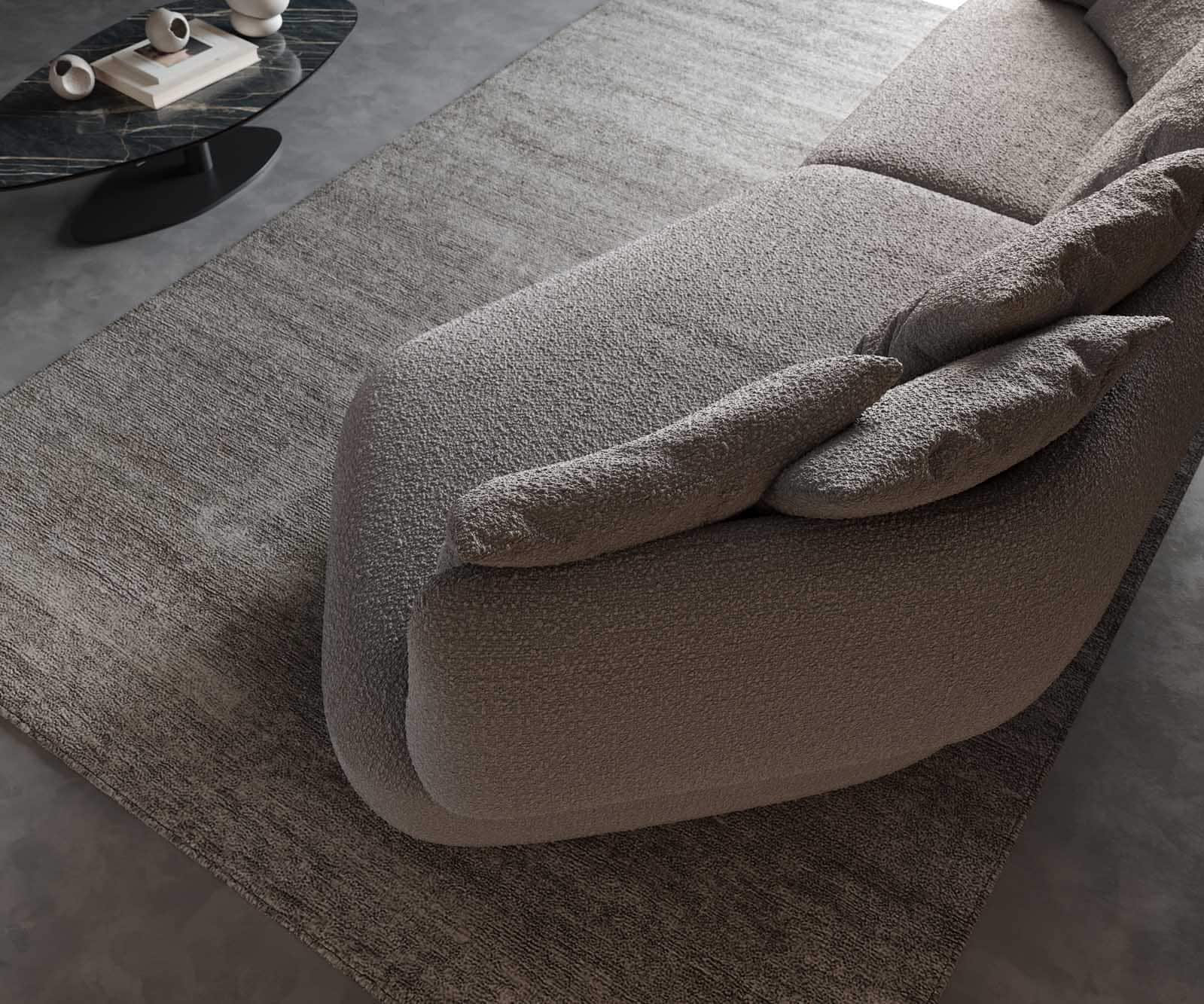 Sofa Roya 320x140 cm Bouclé Silbergrau 6 Sofa Roya 320x140 cm Bouclé Silbergrau 6