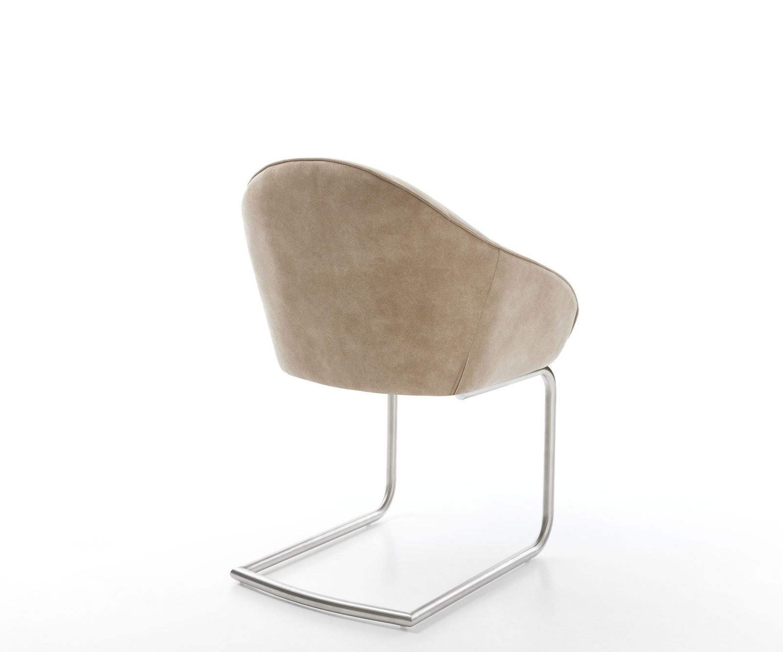 Freischwinger Gaio-Flex Mikrofaser Beige Vintage Freischwinger rund Edelstahl 4 Freischwinger Gaio-Flex Mikrofaser Beige Vintage Freischwinger rund Edelstahl 4