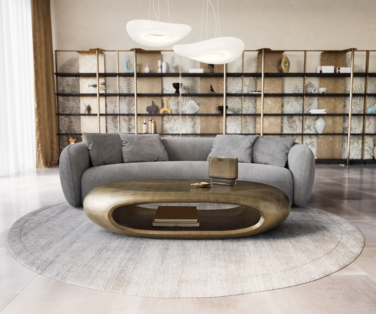 Couchtisch Sinor 140x65 cm Metallic Gold 2