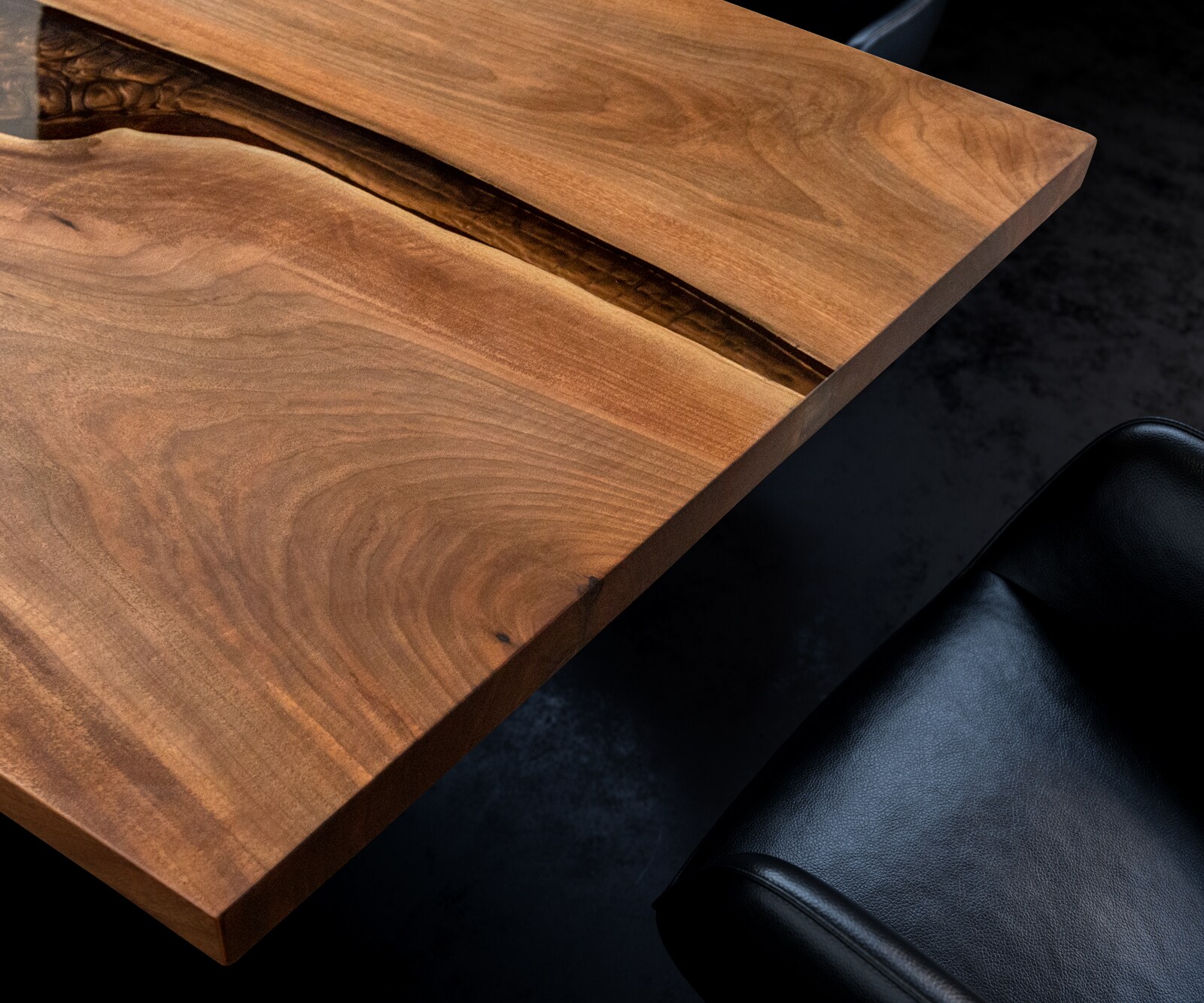 Tischplatte Walnuss Natur 200 cm Epoxid braun Metallic Unikat Nr. 32335 4