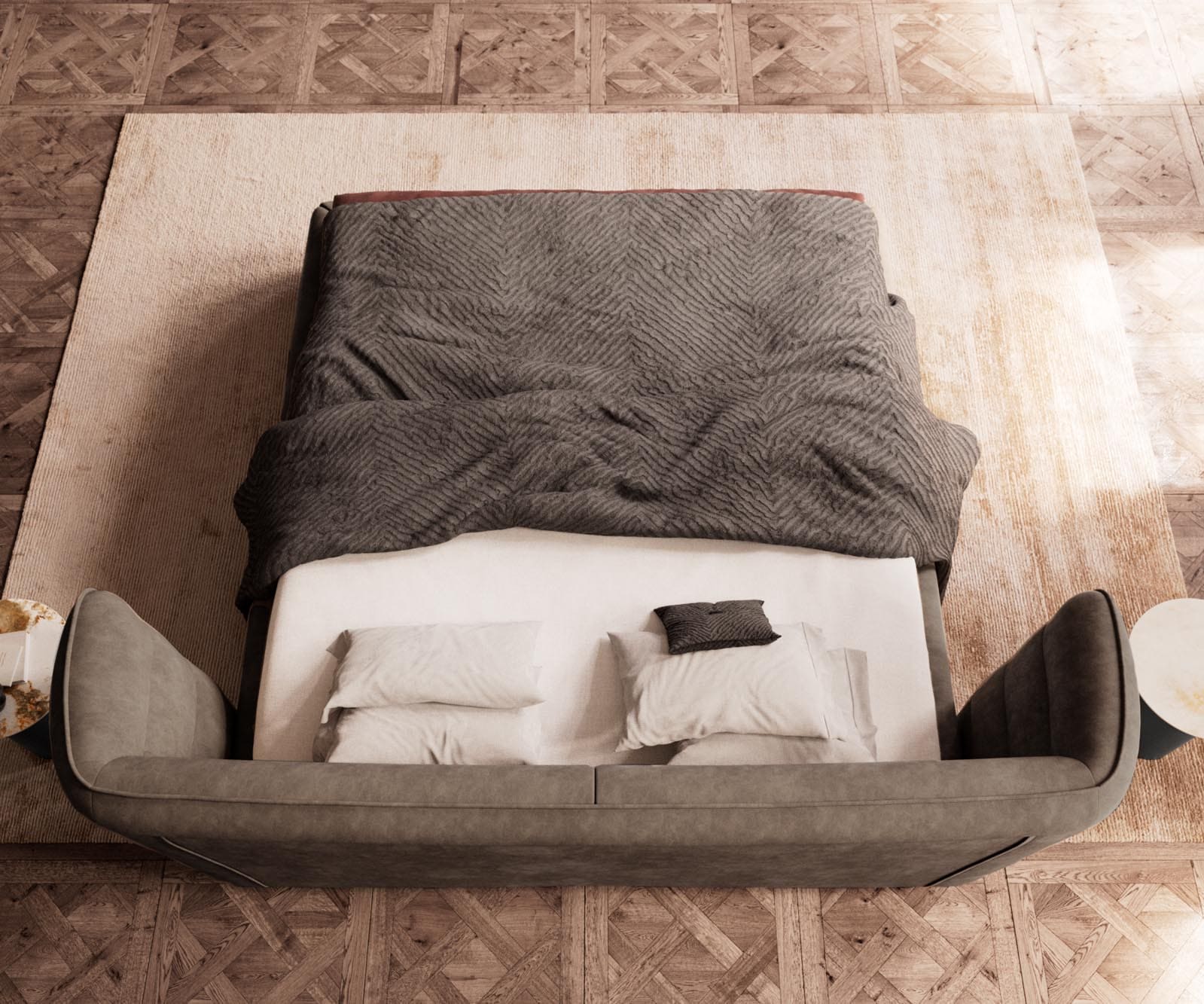 Polsterbettgestell Simea 180x200 cm Mikrofaser Taupe Vintage 6 Polsterbettgestell Simea 180x200 cm Mikrofaser Taupe Vintage 6