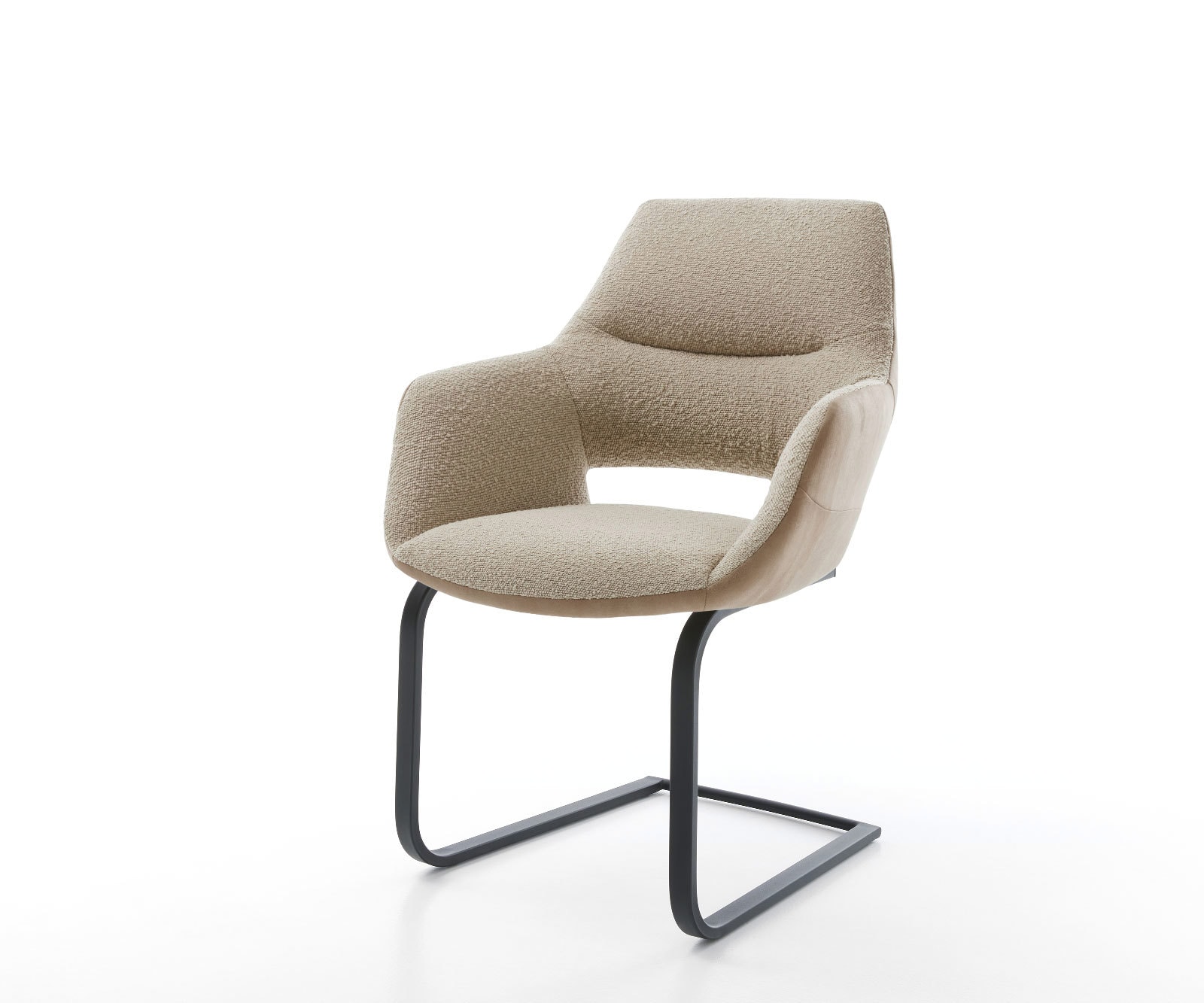 Freischwinger Yago-Flex mit Armlehnen Materialmix Schlamm Freischwinger flach Schwarz Taschenfederkern Freischwinger Yago-Flex mit Armlehnen Materialmix Schlamm Freischwinger flach Schwarz Taschenfederkern