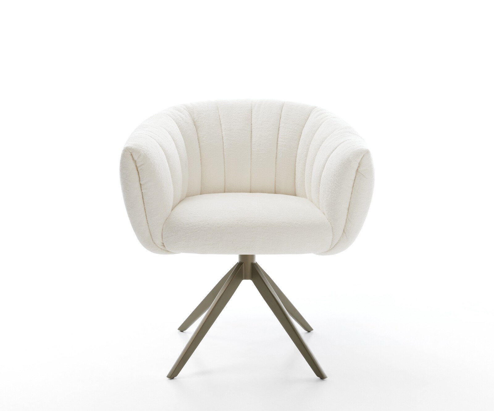 Drehstuhl Jada-Flex Bouclé Soft Beige Kreuzgestell breit Effektfinish Titan 360° drehbar Wippfunktion Taschenfederkern 2