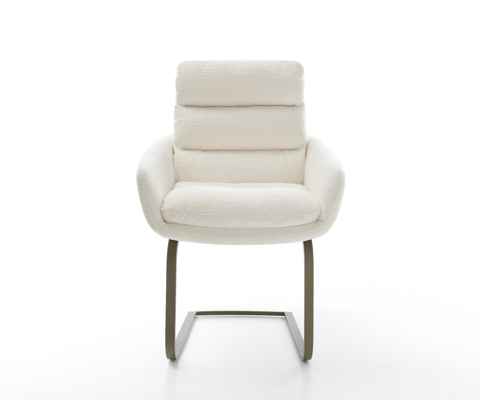 Freischwinger Abelia-Flex mit Armlehnen Bouclé Soft Beige Freischwinger flach Effektfinish Titan 1
