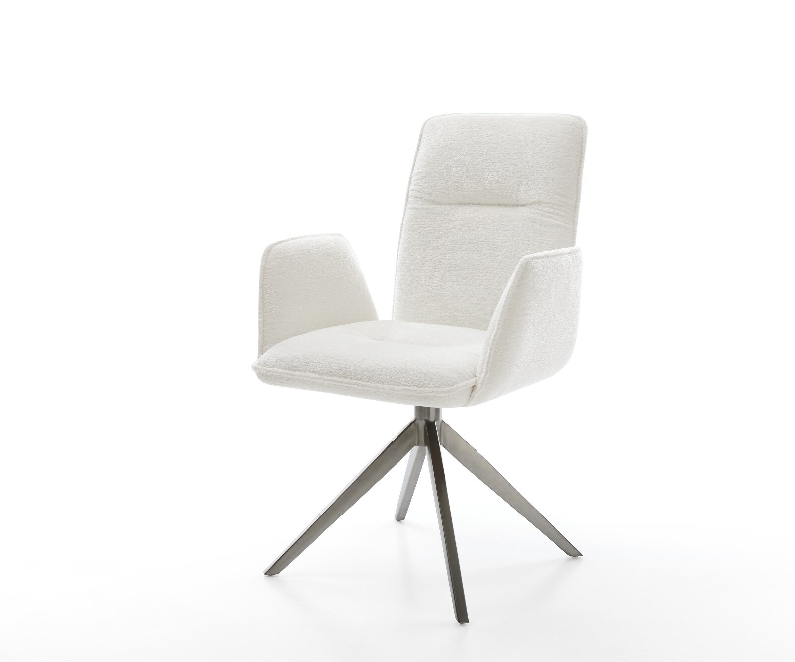 Chaise-pivotante Vinja-Flex bouclé doux beige pied croisé large grafiete pivotement sur 360° fonction bascule