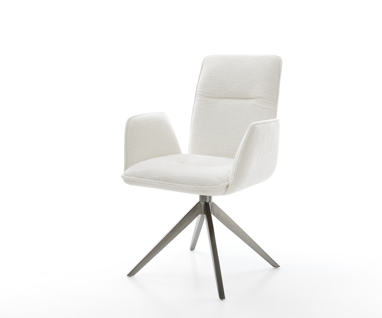 Drehstuhl Vinja-Flex Bouclé Soft Beige Kreuzgestell breit Graphit 360° drehbar Wippfunktion