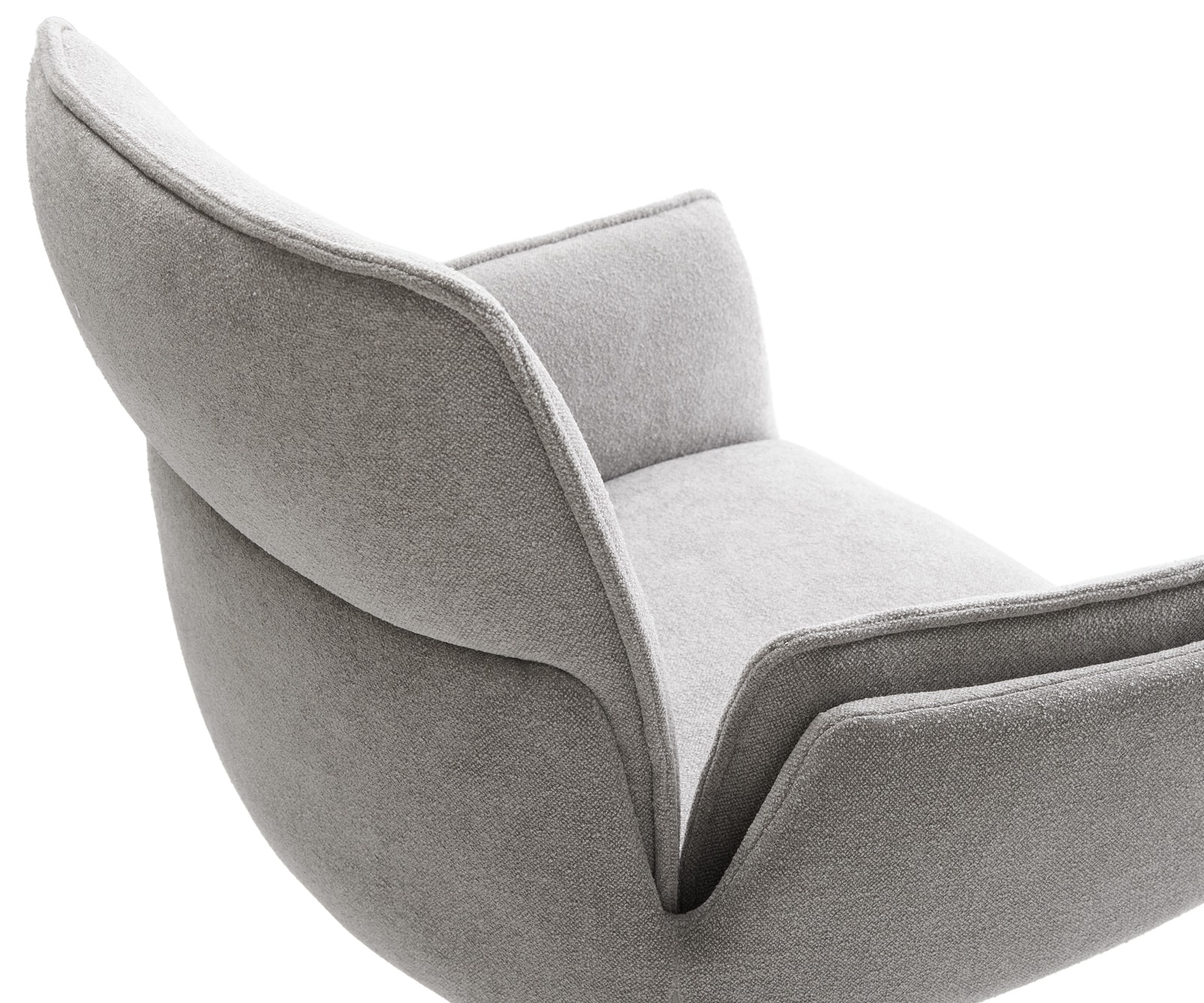Drehstuhl Nela-Flex Strukturstoff Soft Grau Holzgestell kantig Natur 360° drehbar 3