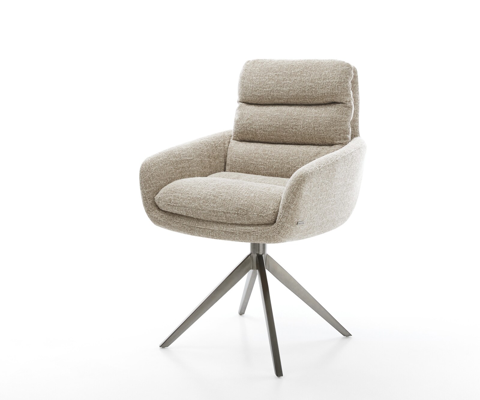 Drehstuhl Abelia-Flex mit Armlehnen Webstoff Soft Beige Kreuzgestell breit günstig online kaufen