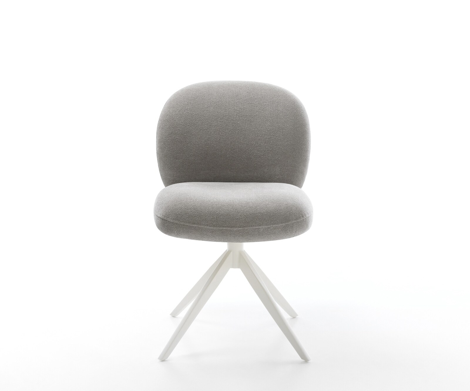 Drehstuhl Nube-Flex Strukturstoff Soft Grau Kreuzgestell breit Weiß 360° drehbar Wippfunktion Taschenfederkern 2