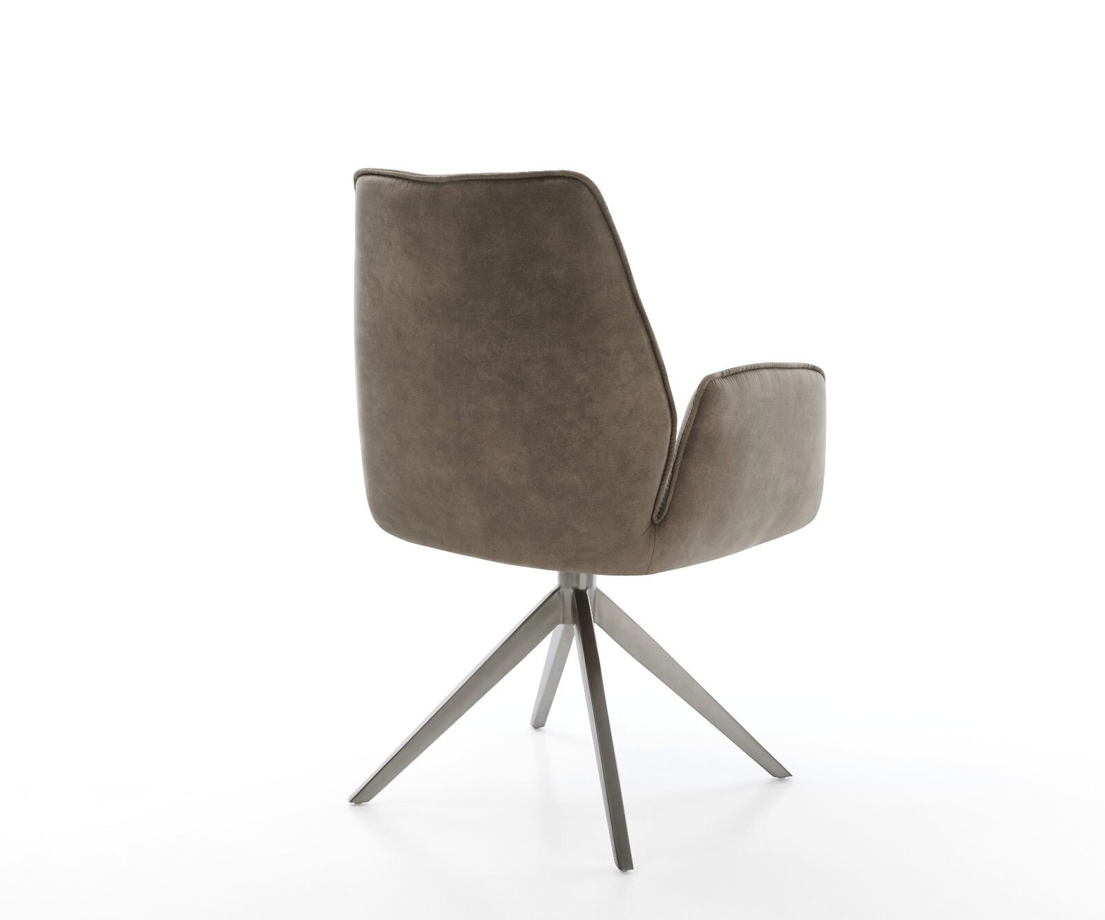 Drehstuhl Zoa-Flex Mikrofaser Taupe Vintage Kreuzgestell breit Graphit 360° drehbar Wippfunktion Taschenfederkern 5