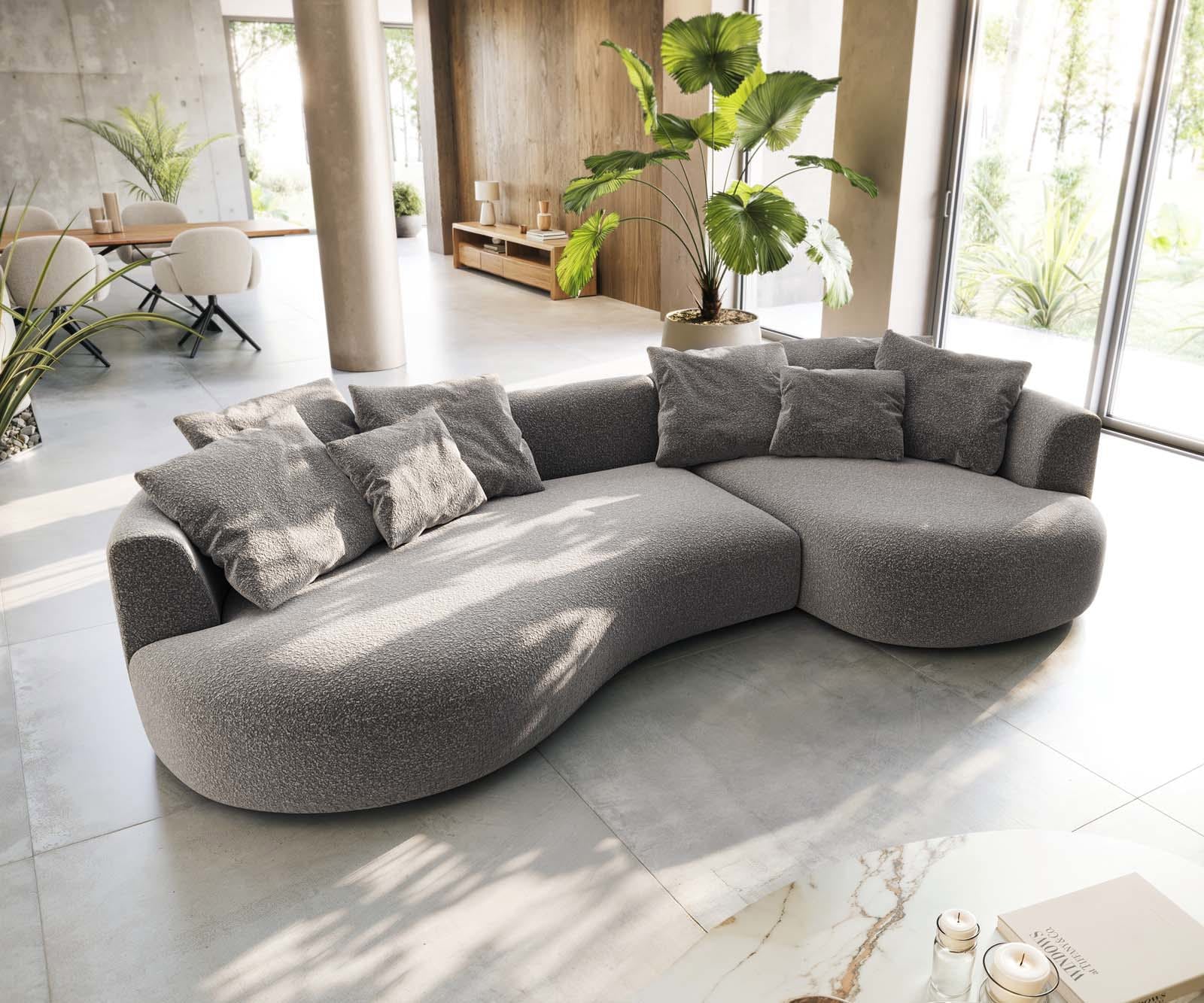 Sofa Edina 330x170 cm Bouclé Silbergrau 3 Sofa Edina 330x170 cm Bouclé Silbergrau 3