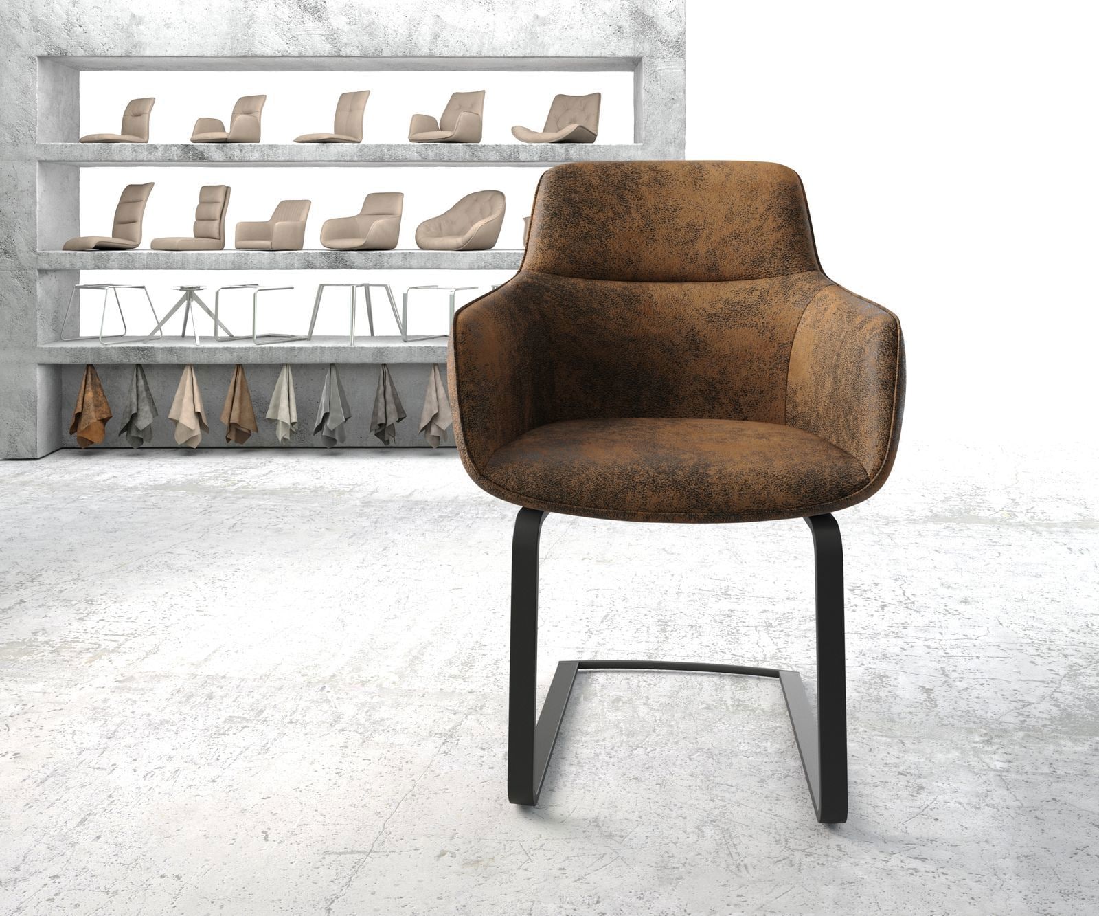 Schwingstuhl Pejo-Flex Braun Antik Freischwinger flach Schwarz 1 Schwingstuhl Pejo-Flex Braun Antik Freischwinger flach Schwarz 1