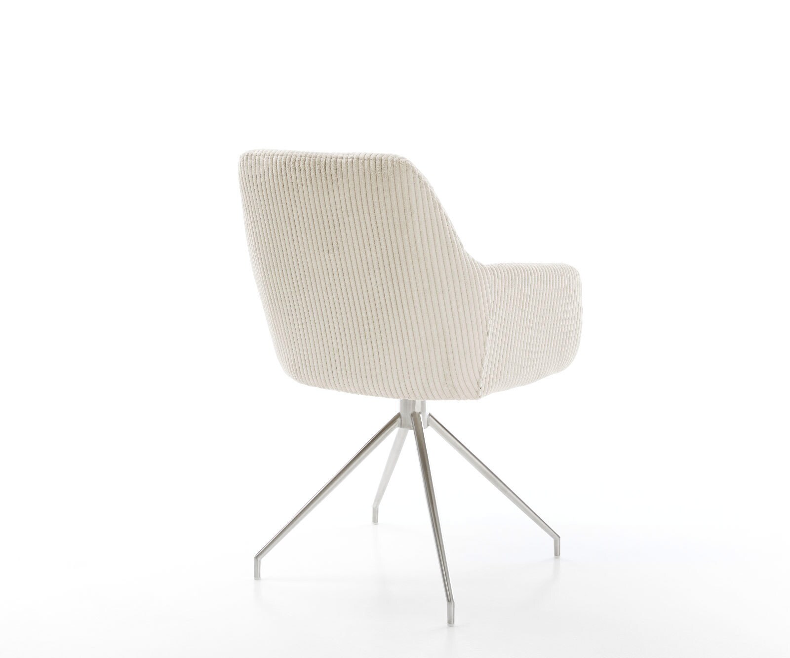 Esszimmerstuhl Pejo-Flex Cord Beige Kreuzgestell konisch Edelstahl Taschenfederkern 4