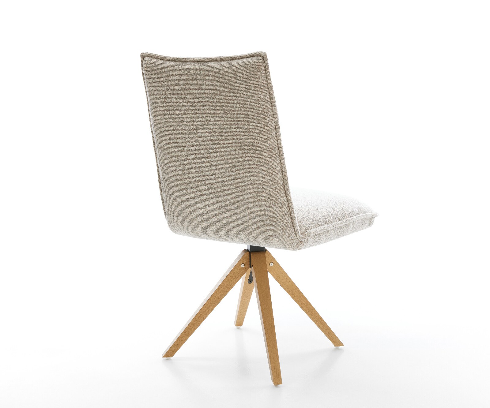 Drehstuhl Lelio-Flex Webstoff Soft Beige Holzgestell kantig Natur 180° drehbar Taschenfederkern 5
