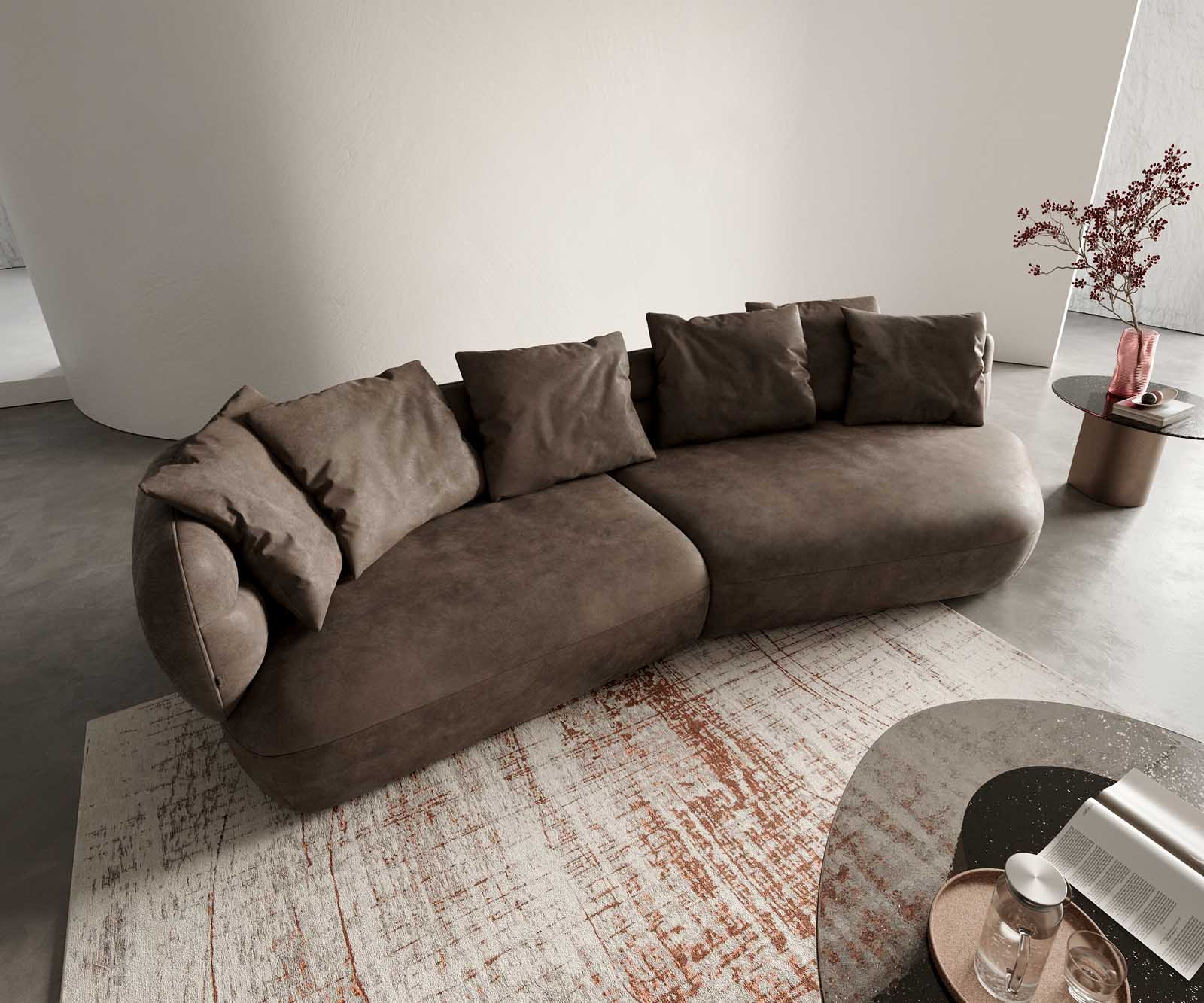 Sofa Roya 320x140 cm Mikrofaser Taupe Vintage 2 Sofa Roya 320x140 cm Mikrofaser Taupe Vintage 2