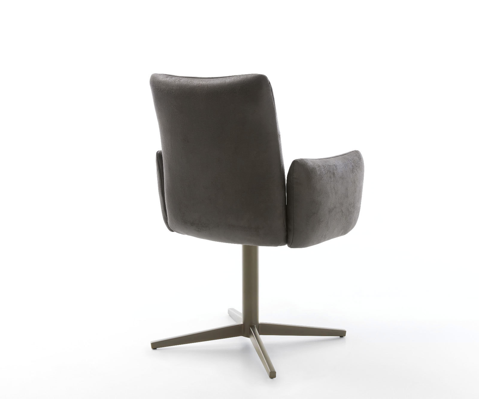 Drehstuhl Jova-Flex mit Armlehnen Mikrofaser Anthrazit Vintage Fußkreuz Effektfinish Titan 360° drehbar Taschenfederkern 4