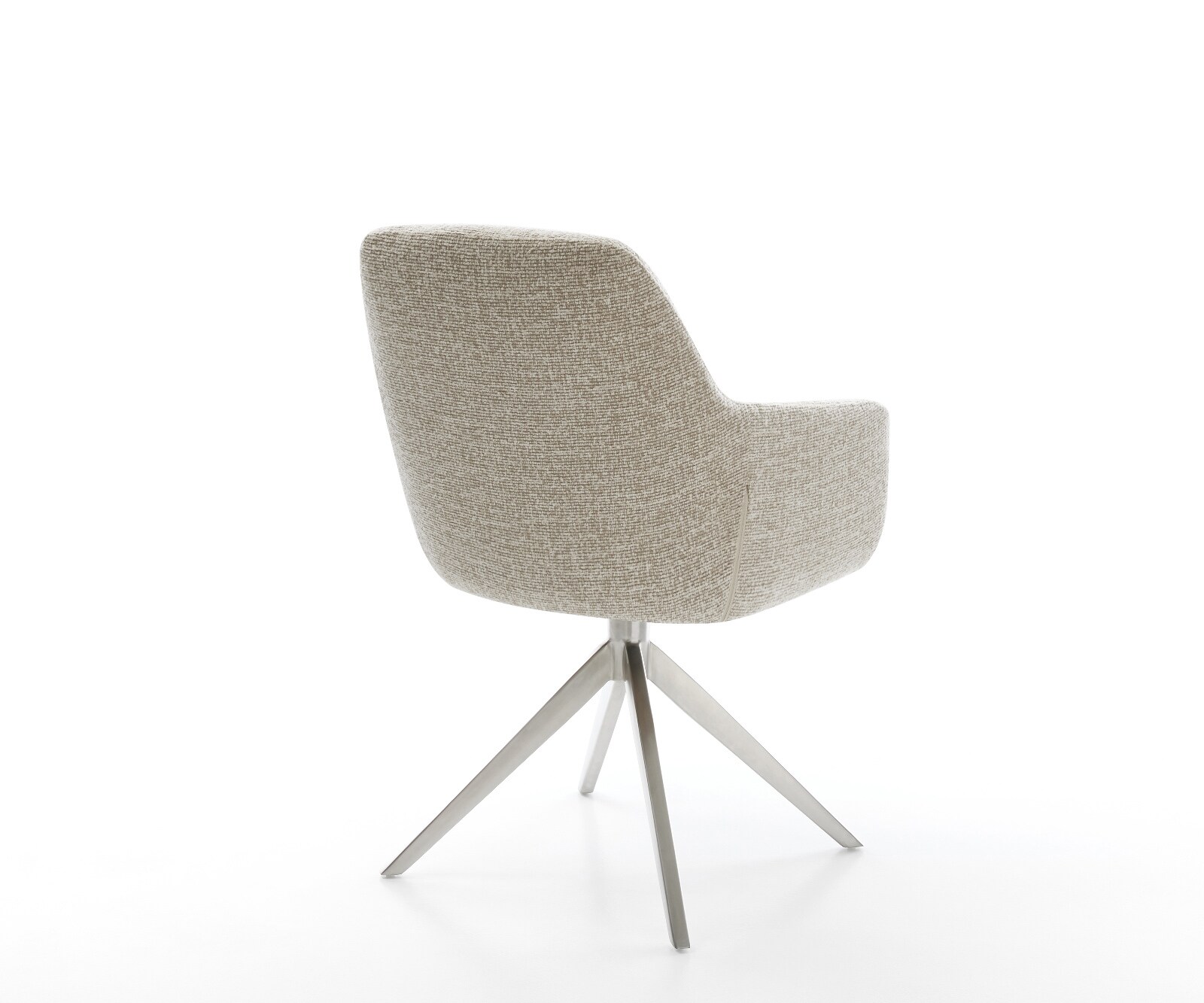 Drehstuhl Pejo-Flex Webstoff Soft Beige Kreuzgestell breit Edelstahl 360° drehbar Wippfunktion Taschenfederkern 4