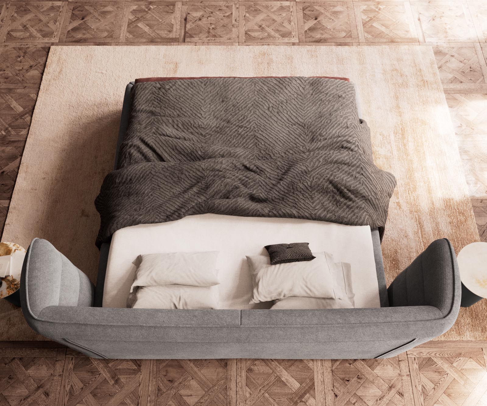 Polsterbettgestell Simea 180x200 cm Mikrofaser Grau 6 Polsterbettgestell Simea 180x200 cm Mikrofaser Grau 6