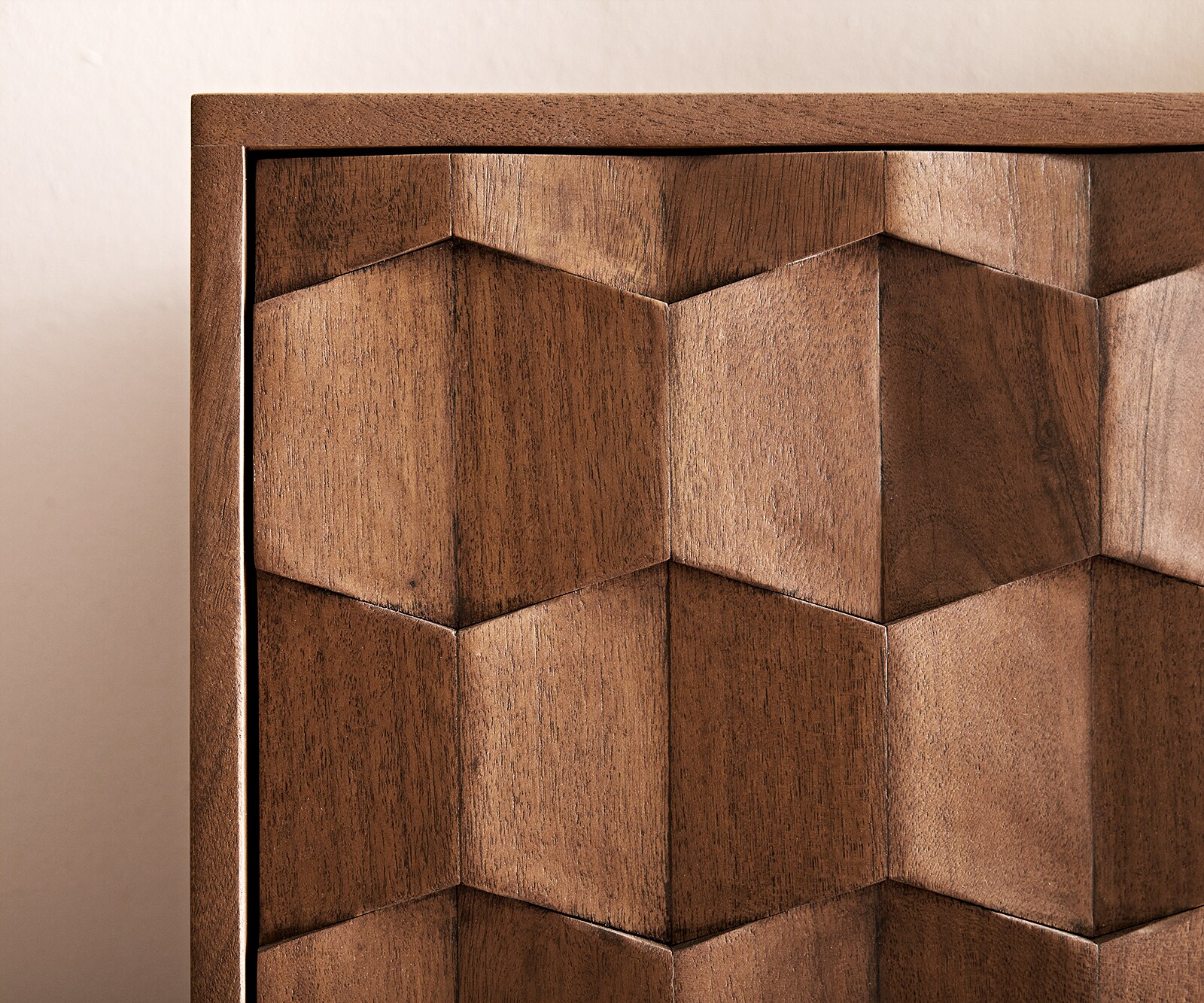 Sideboard Fevo 175 cm Akazie Braun 2 Türen 3 Schubfächer L-Fuß 6