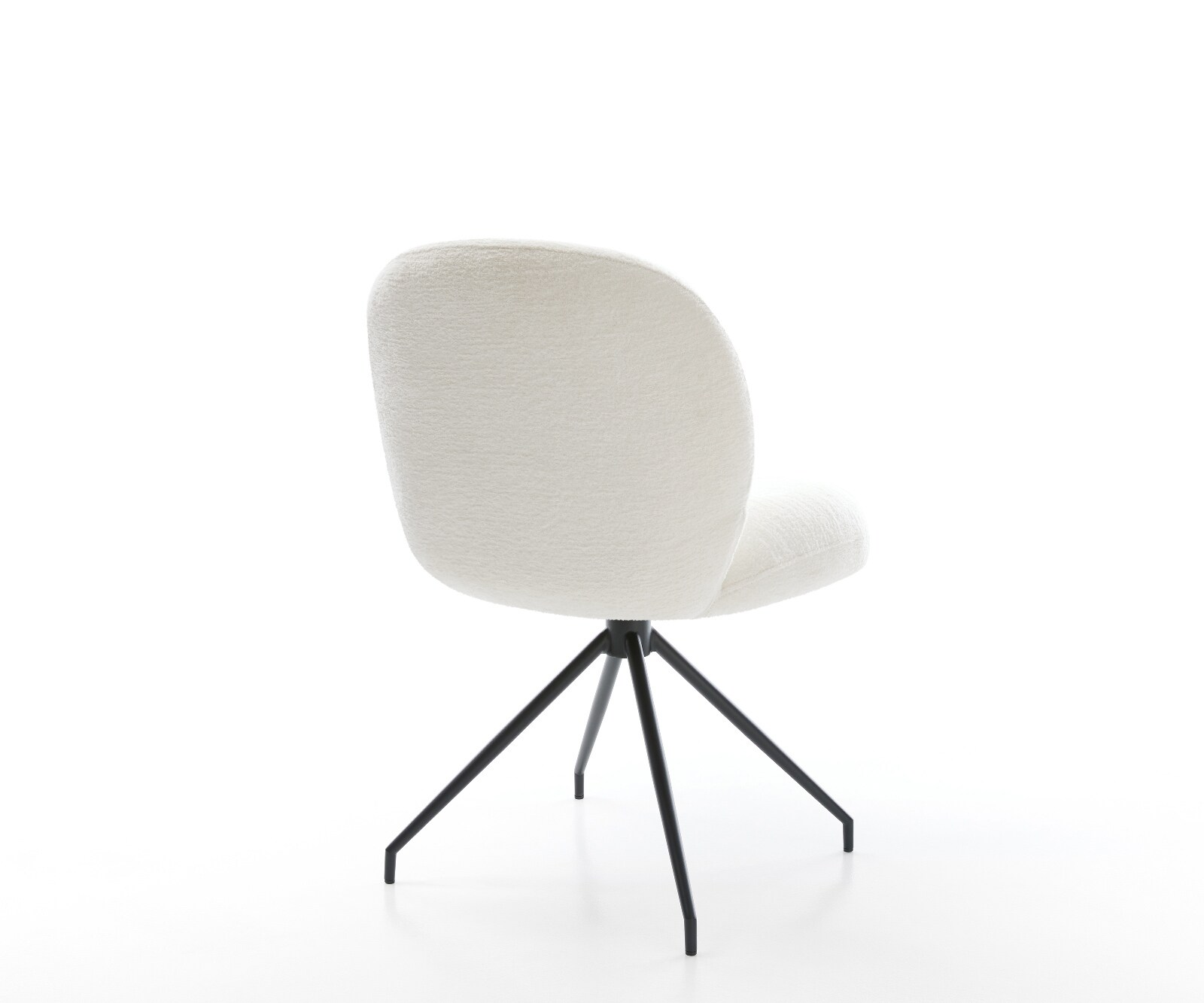 Esszimmerstuhl Nube-Flex Bouclé Soft Beige Kreuzgestell konisch Schwarz Taschenfederkern 5