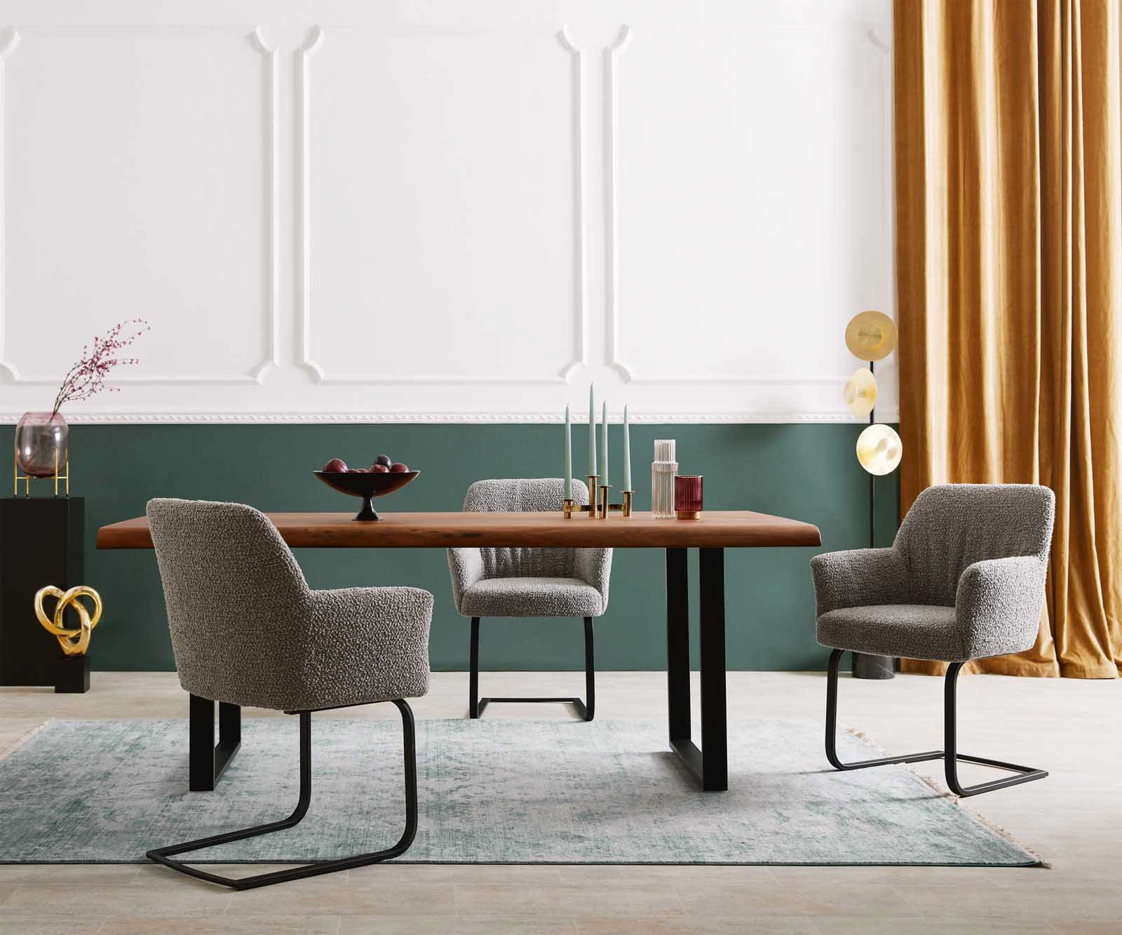 Freischwinger Xana-Flex mit Armlehnen Bouclé Silbergrau Freischwinger flach Schwarz Taschenfederkern 5 Freischwinger Xana-Flex mit Armlehnen Bouclé Silbergrau Freischwinger flach Schwarz Taschenfederkern 5