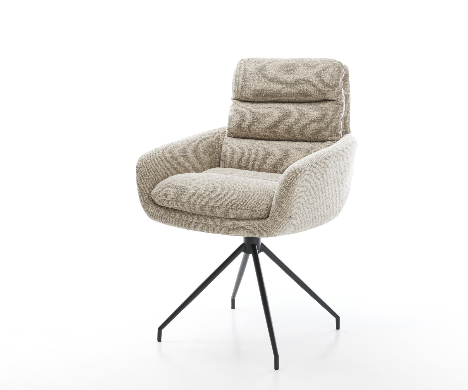 Esszimmerstuhl Abelia-Flex mit Armlehnen Webstoff Soft Beige Kreuzgestell k günstig online kaufen