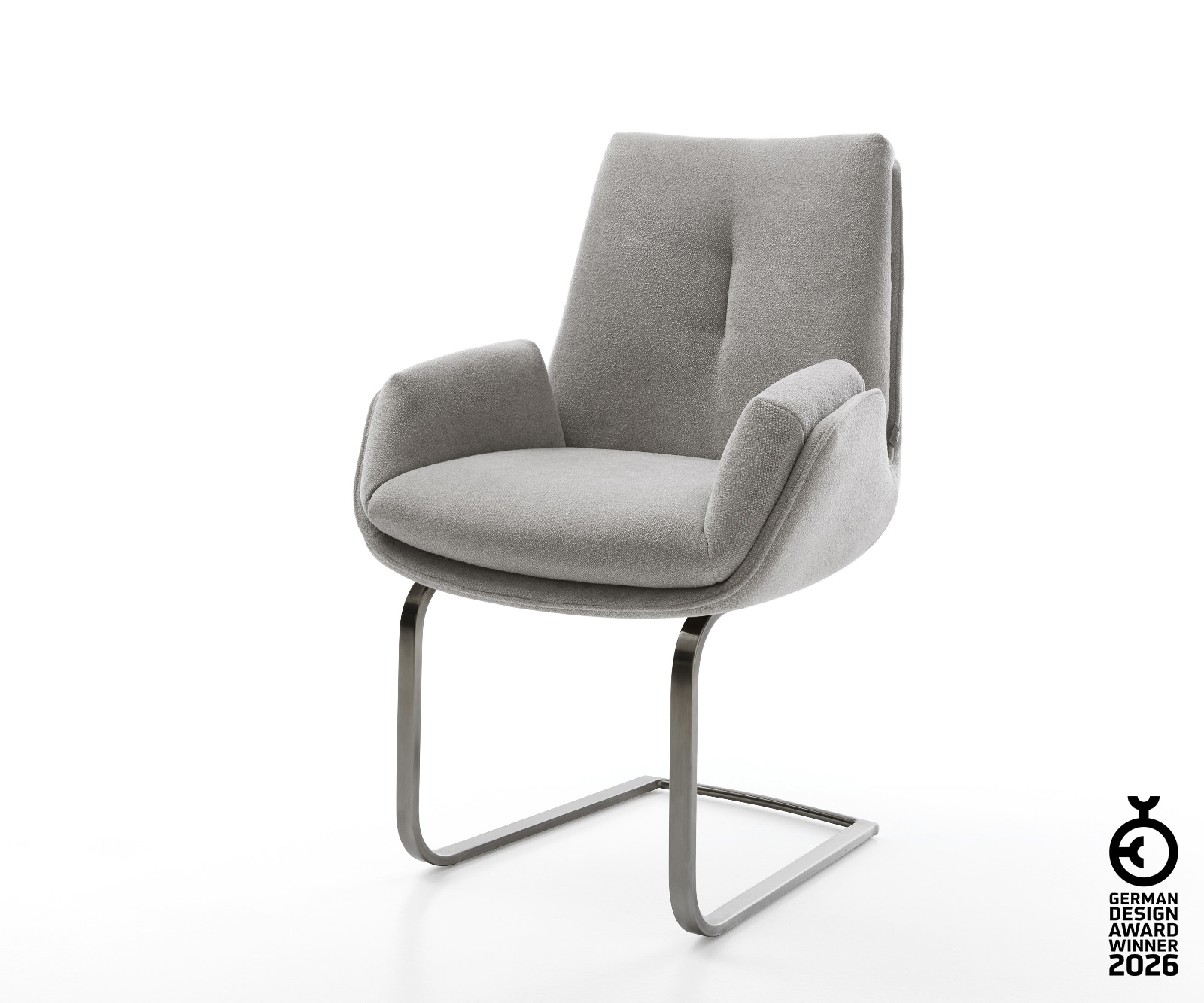 Freischwinger Clea-Flex Strukturstoff Soft Grau Freischwinger flach Graphit günstig online kaufen